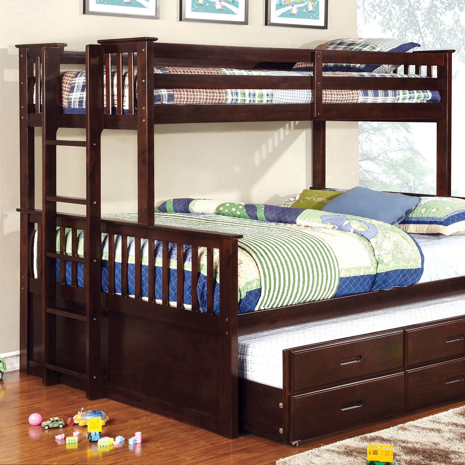 

    
Cottage Wood Queen Bunk Bed in Dark Brown University by Furniture of America
