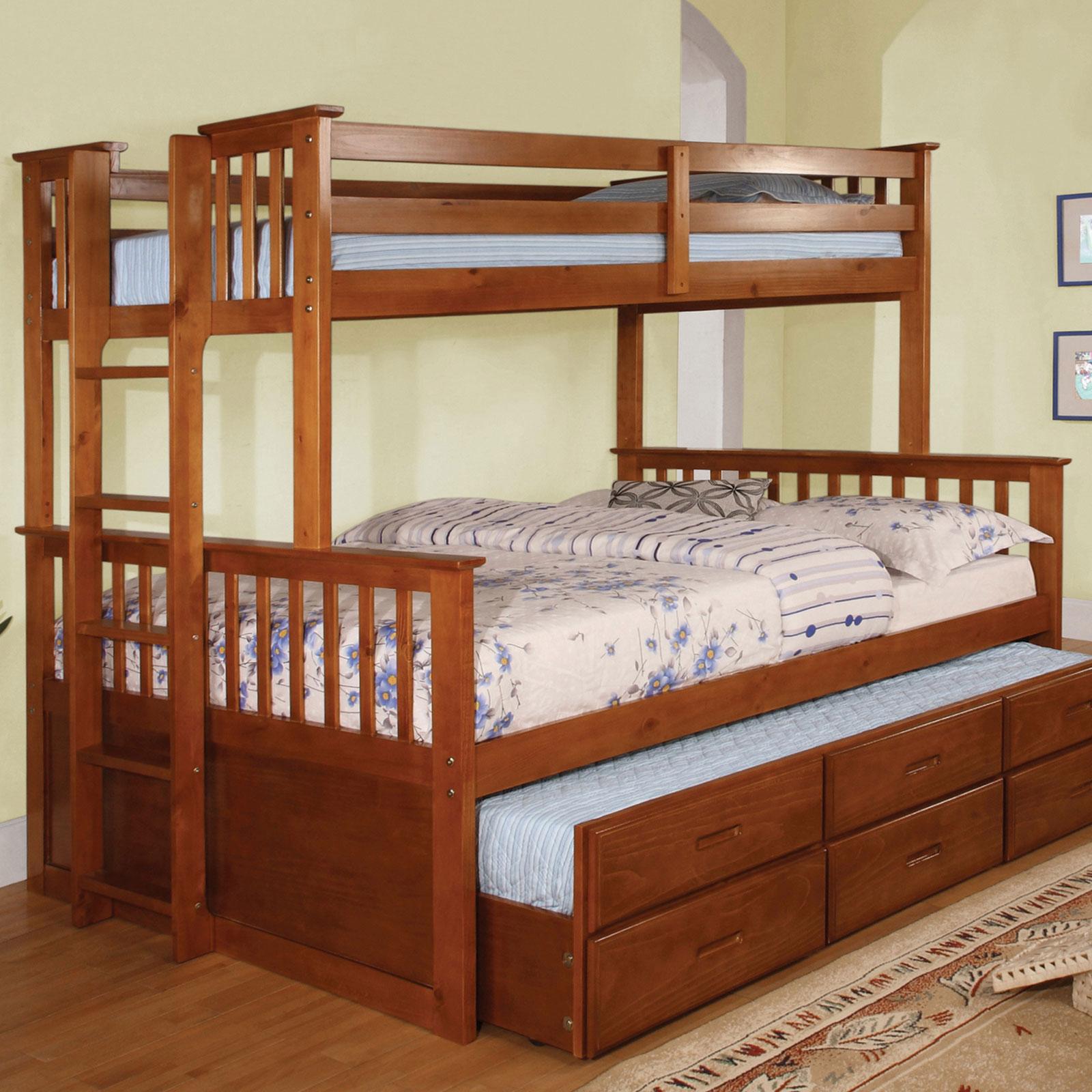 

    
Cottage Wood Twin Bunk Bed in Brown University i by Furniture of America
