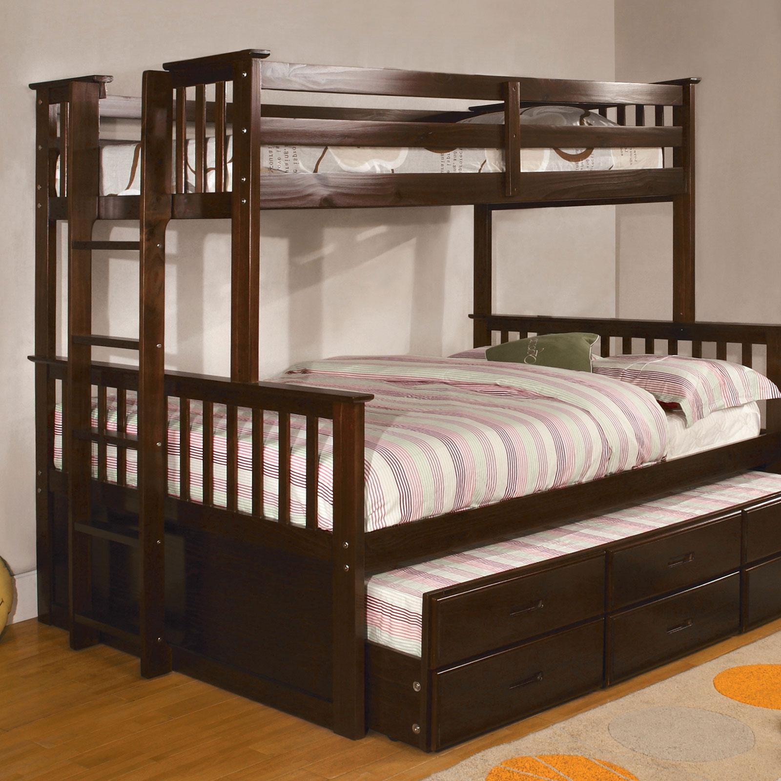 

    
Cottage Wood Twin Bunk Bed in Dark Brown University i by Furniture of America
