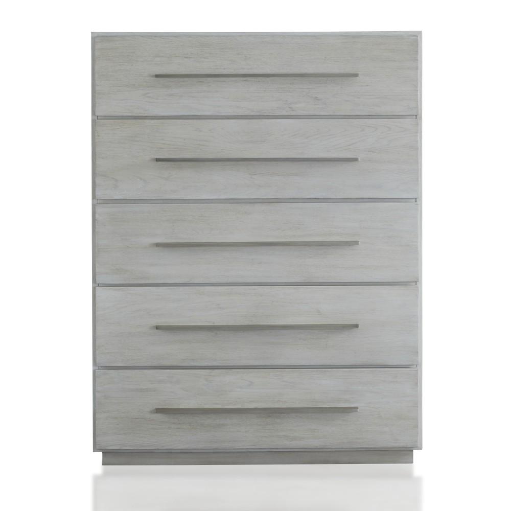 

    
DEZ7H7-NDMC-5PC Cotton Grey Finish King Panel Bedroom Set 5Pcs w/Chest DESTINATION by Modus Furniture

