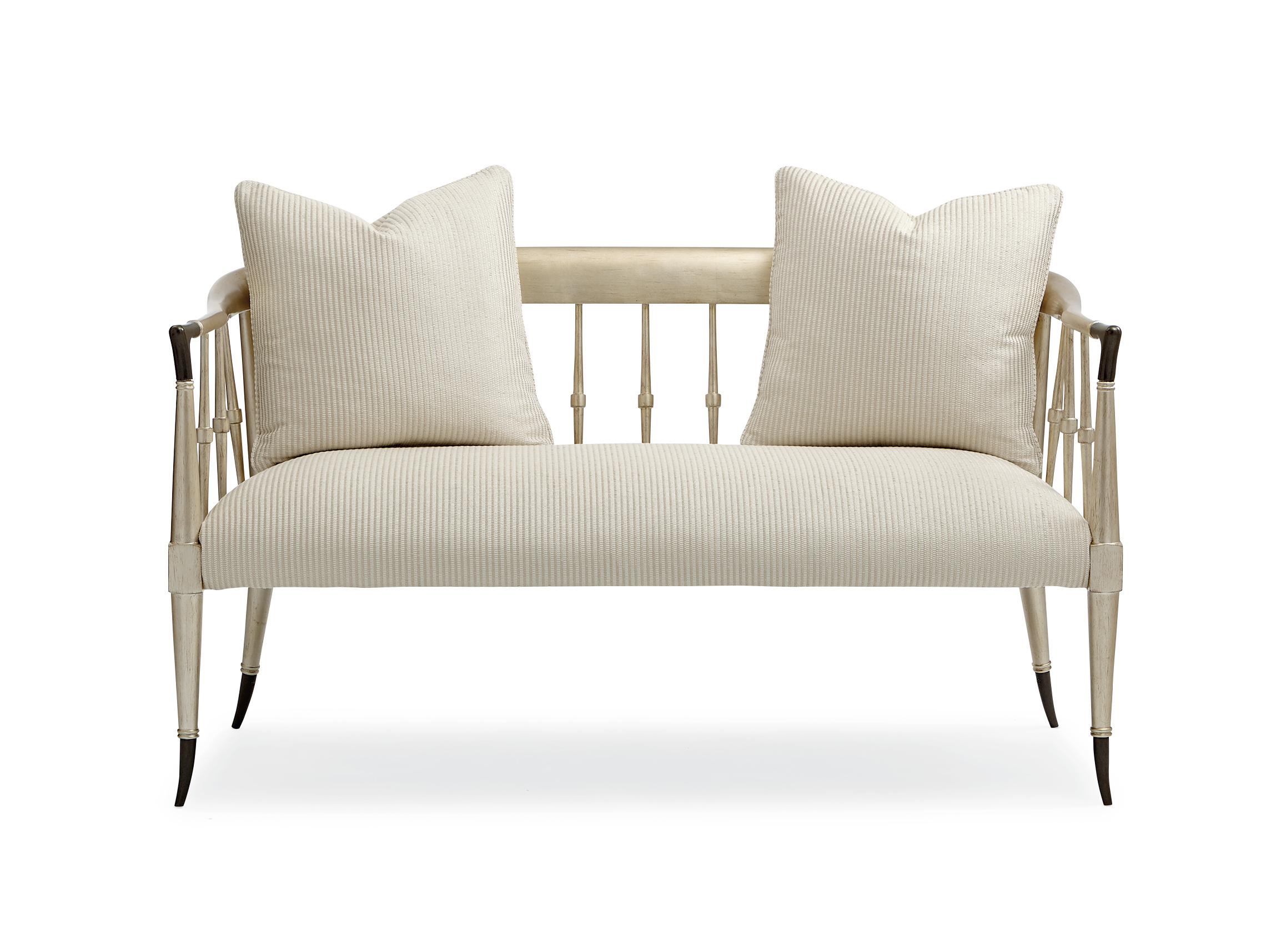 

        
Caracole Twice As Beautiful / Short and Sweet Loveseat and End Table Cream Fabric 662896013108
