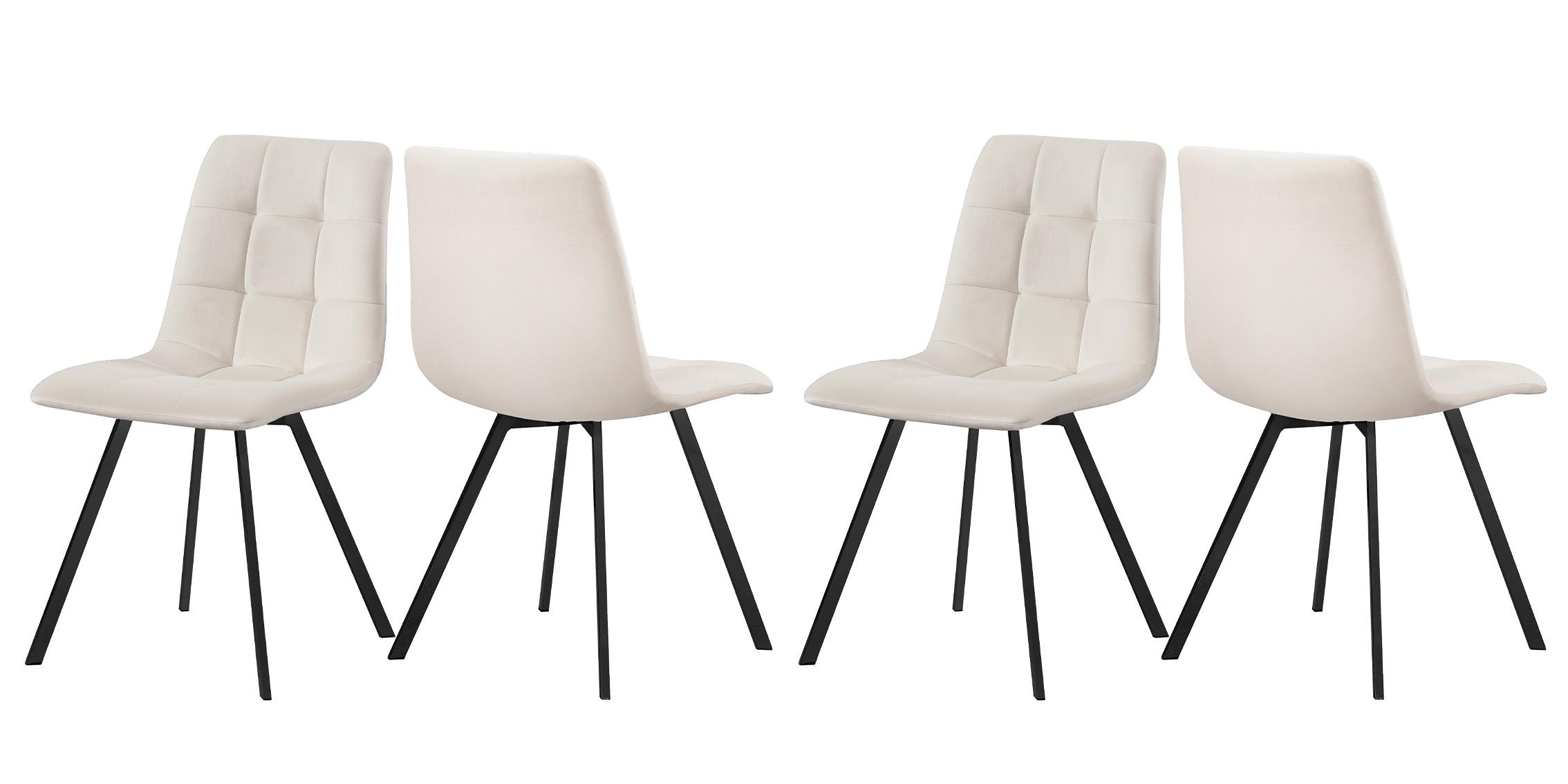 

    
Cream & Black Velvet Dining Chair Set 4 Pcs ANNIE 981Cream-C Meridian Modern
