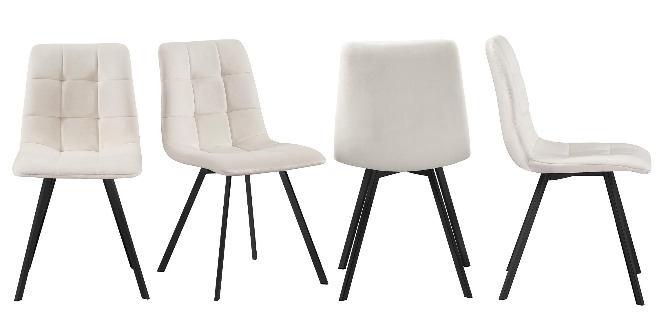 

    
Cream & Black Velvet Dining Chair Set 4 Pcs ANNIE 981Cream-C Meridian Modern

