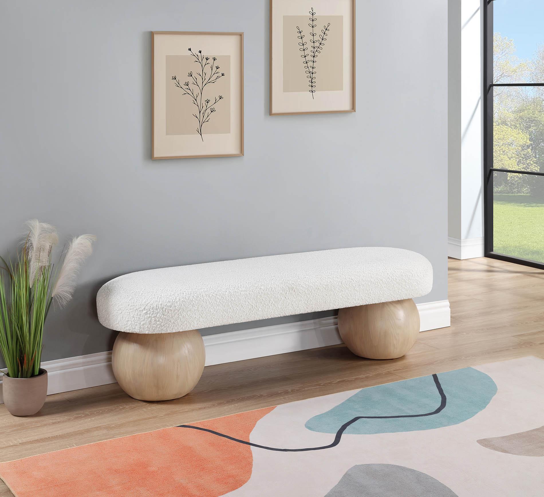 

    
Cream Boucle Bench BOWIE 22042Cream Meridian Contemporary Modern
