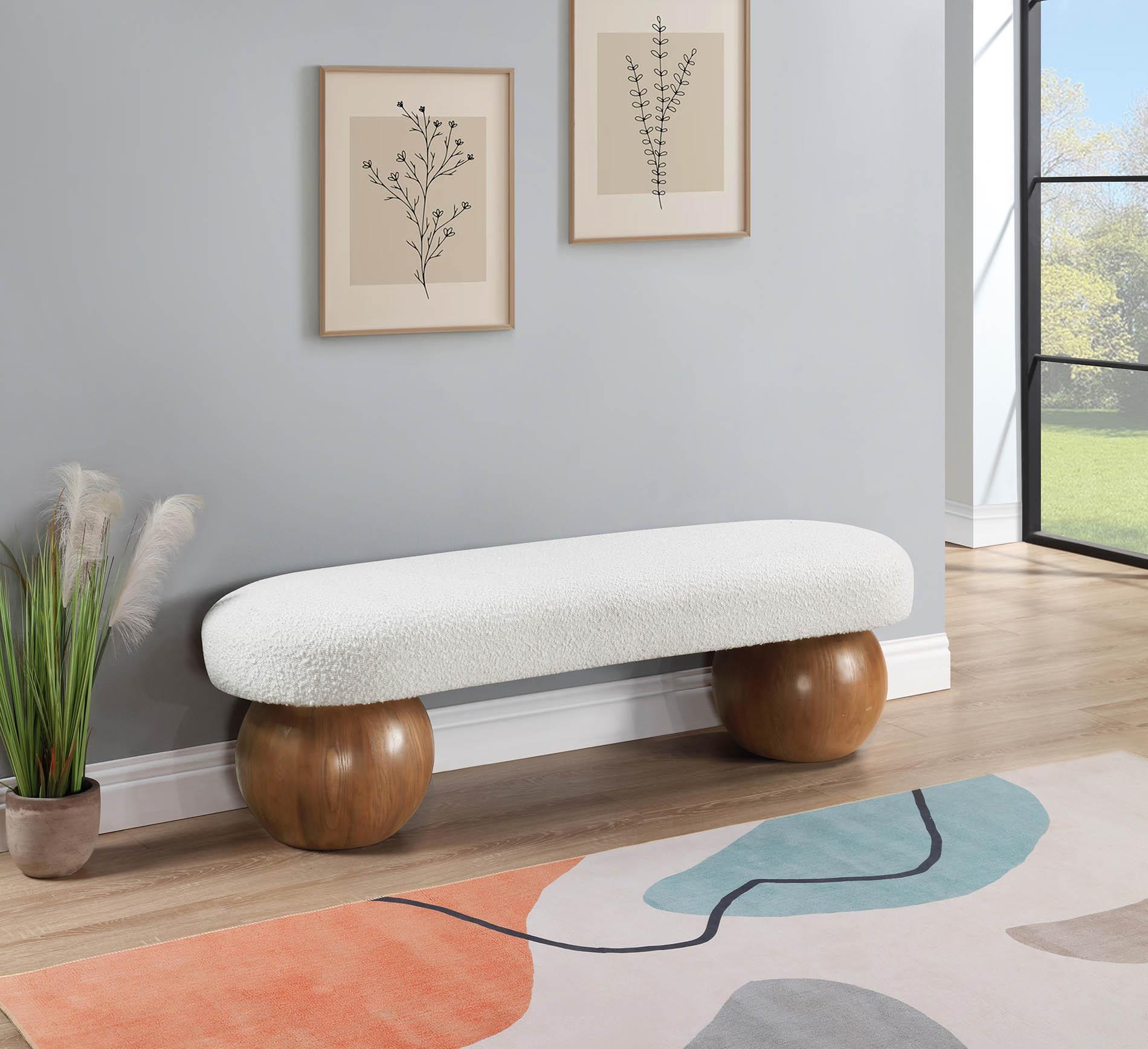 

    
Cream Boucle Bench BOWIE 22044Cream Meridian Contemporary Modern
