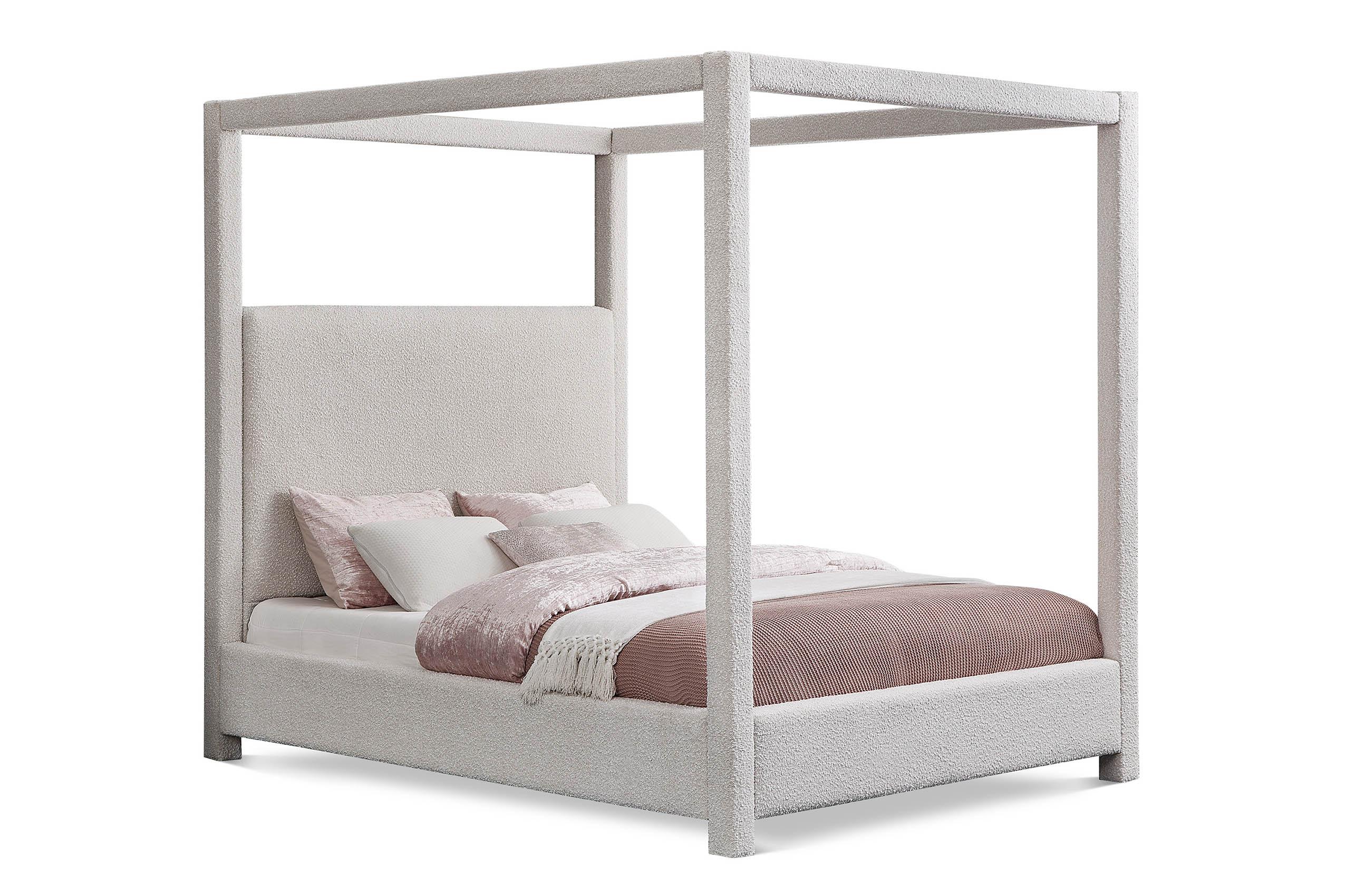 

    
Cream Boucle Canopy King Bed EdenCream-K Meridian Modern Contemporary
