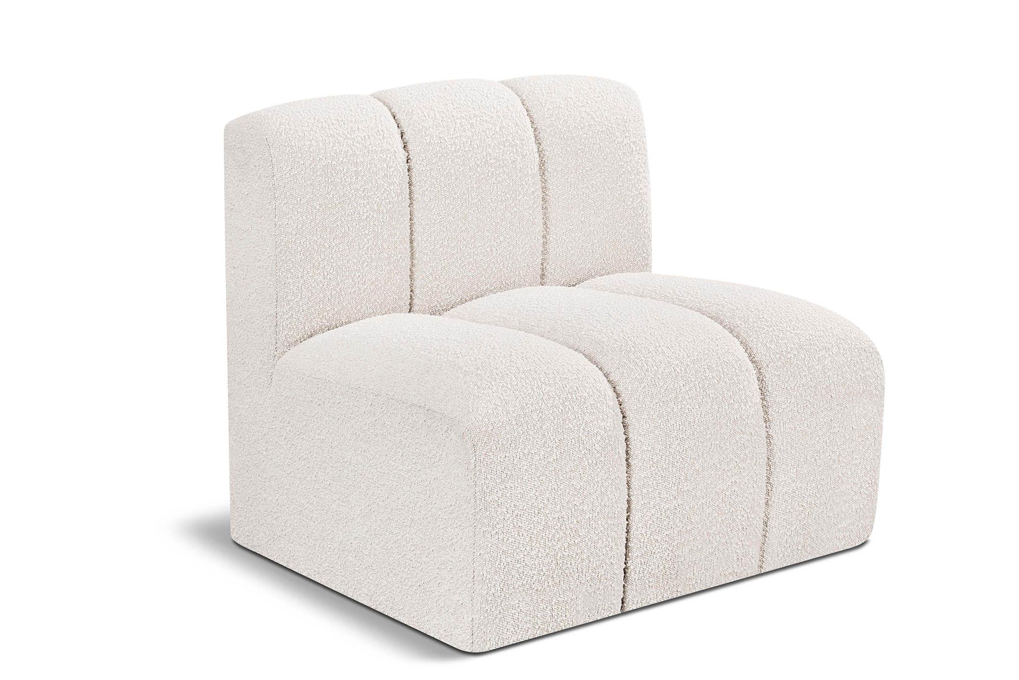 

    
Cream Boucle Channel Tufted Modular Chair ARC 102Cream-ST Meridian Contemporary
