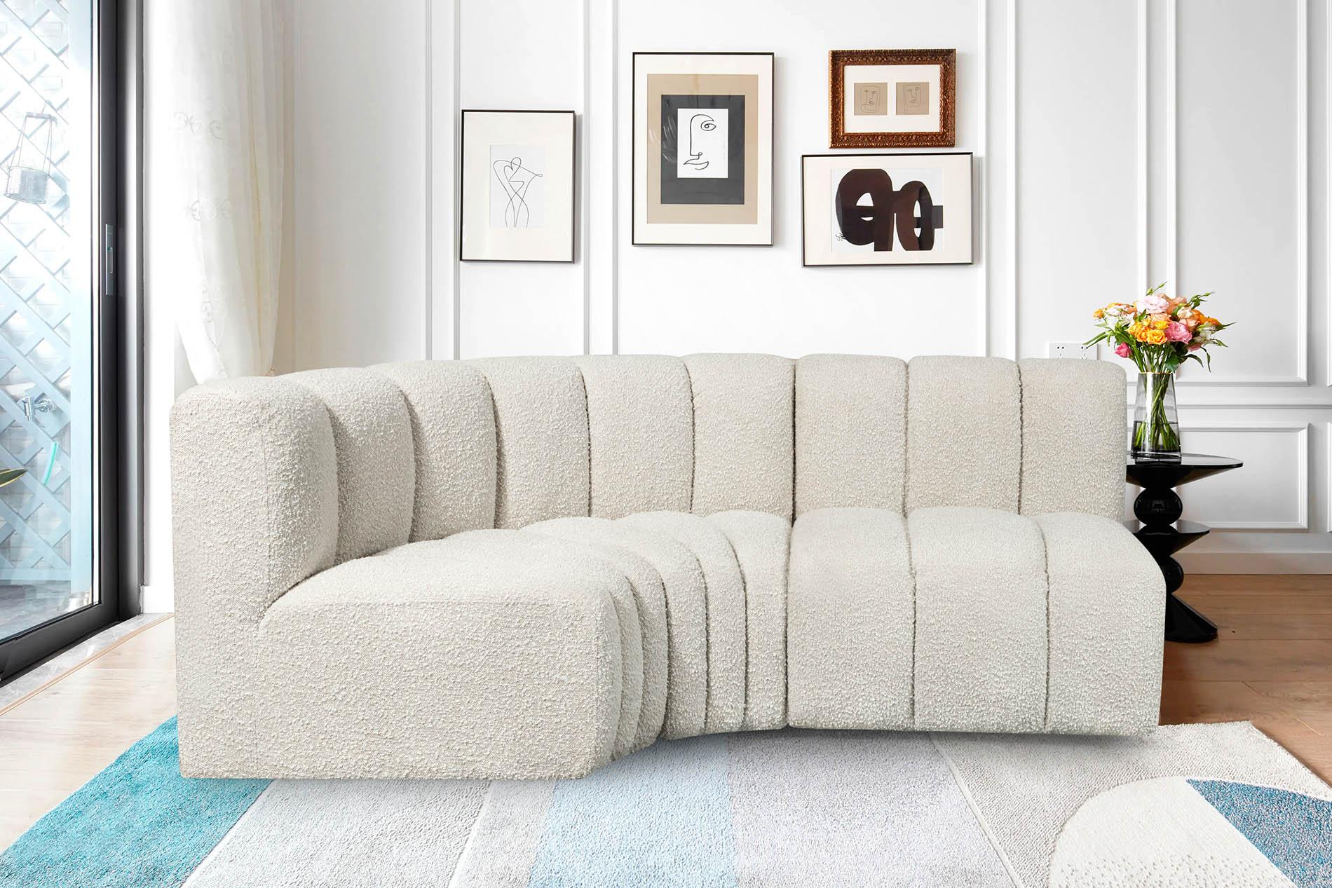 

    
Cream Boucle Channel Tufted Modular Sectional ARC 102Cream-S3A Meridian Modern
