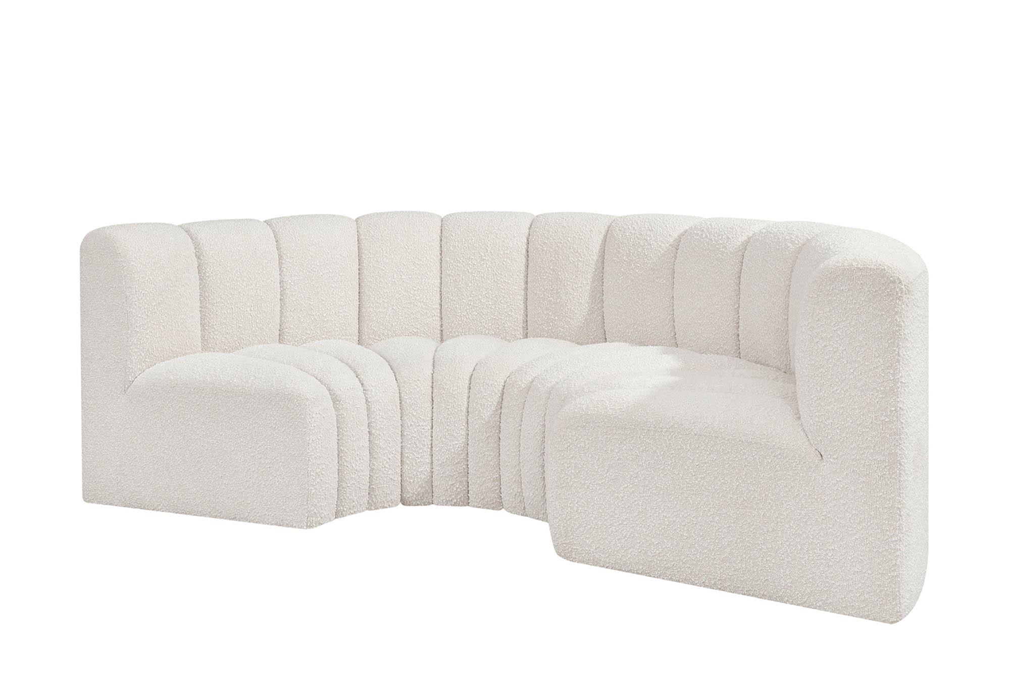 

        
Meridian Furniture ARC 102Cream-S4C Modular Sectional Sofa Cream Boucle 094308296951
