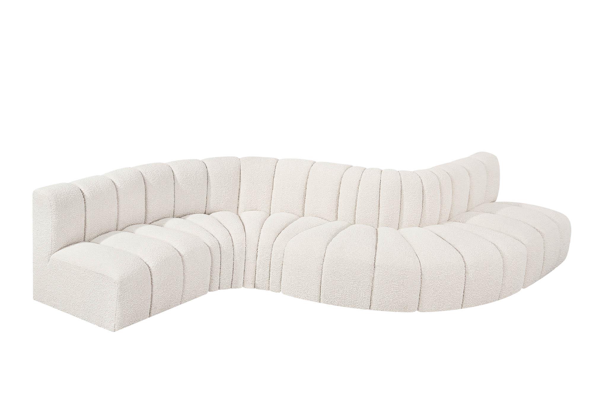 

        
Meridian Furniture ARC 102Cream-S6A Modular Sectional Sofa Cream Boucle 094308297033
