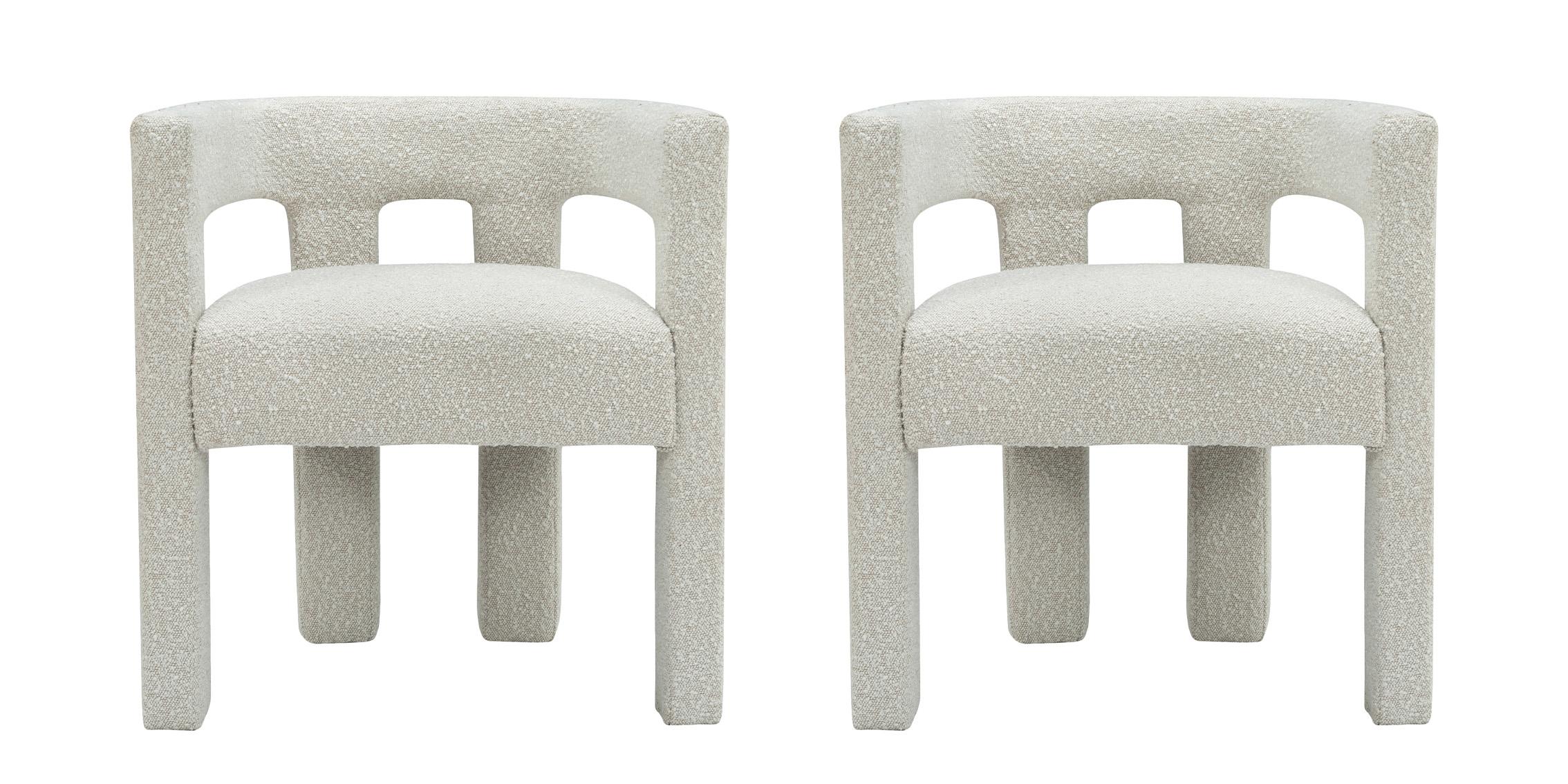

    
Cream Boucle Fabric Dining Chair Set 2 Pcs ATHENA 864Cream-C Meridian Modern
