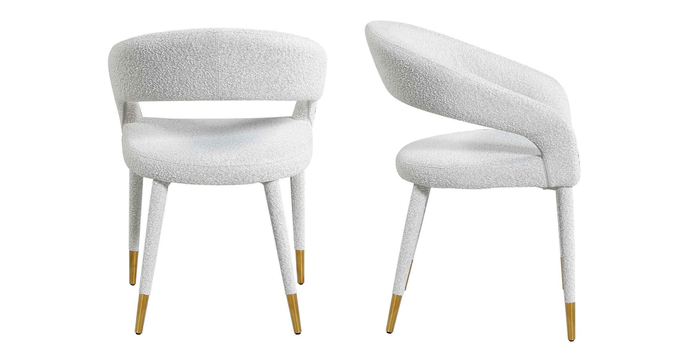 

    
Cream Boucle Fabric Dining Chair Set 2P DESTINY 539Cream-C Meridian Contemporary
