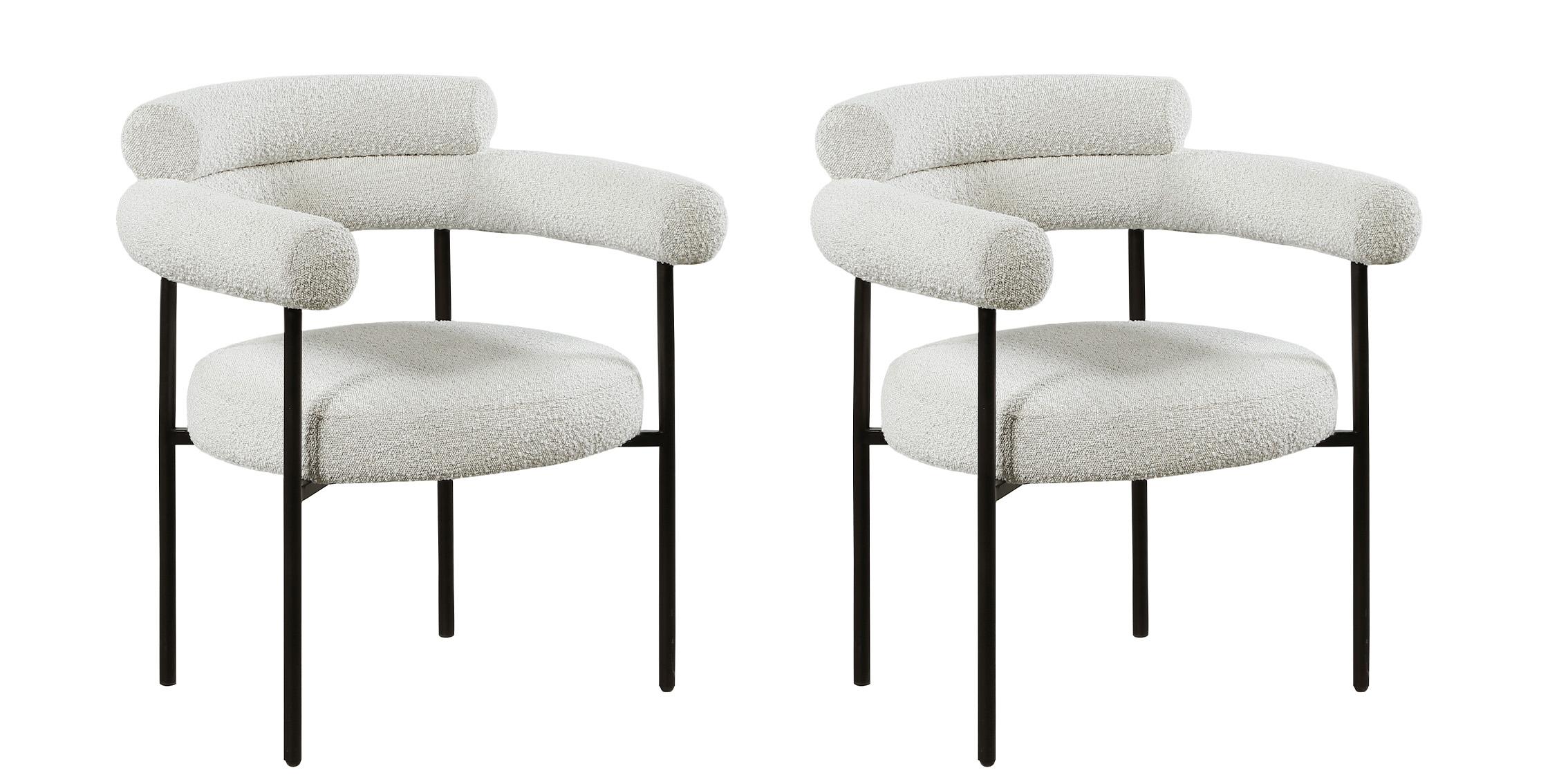 

    
Cream Boucle Fabric Dining Chair Set 2Pcs BLAKE 879Cream-C Meridian Modern
