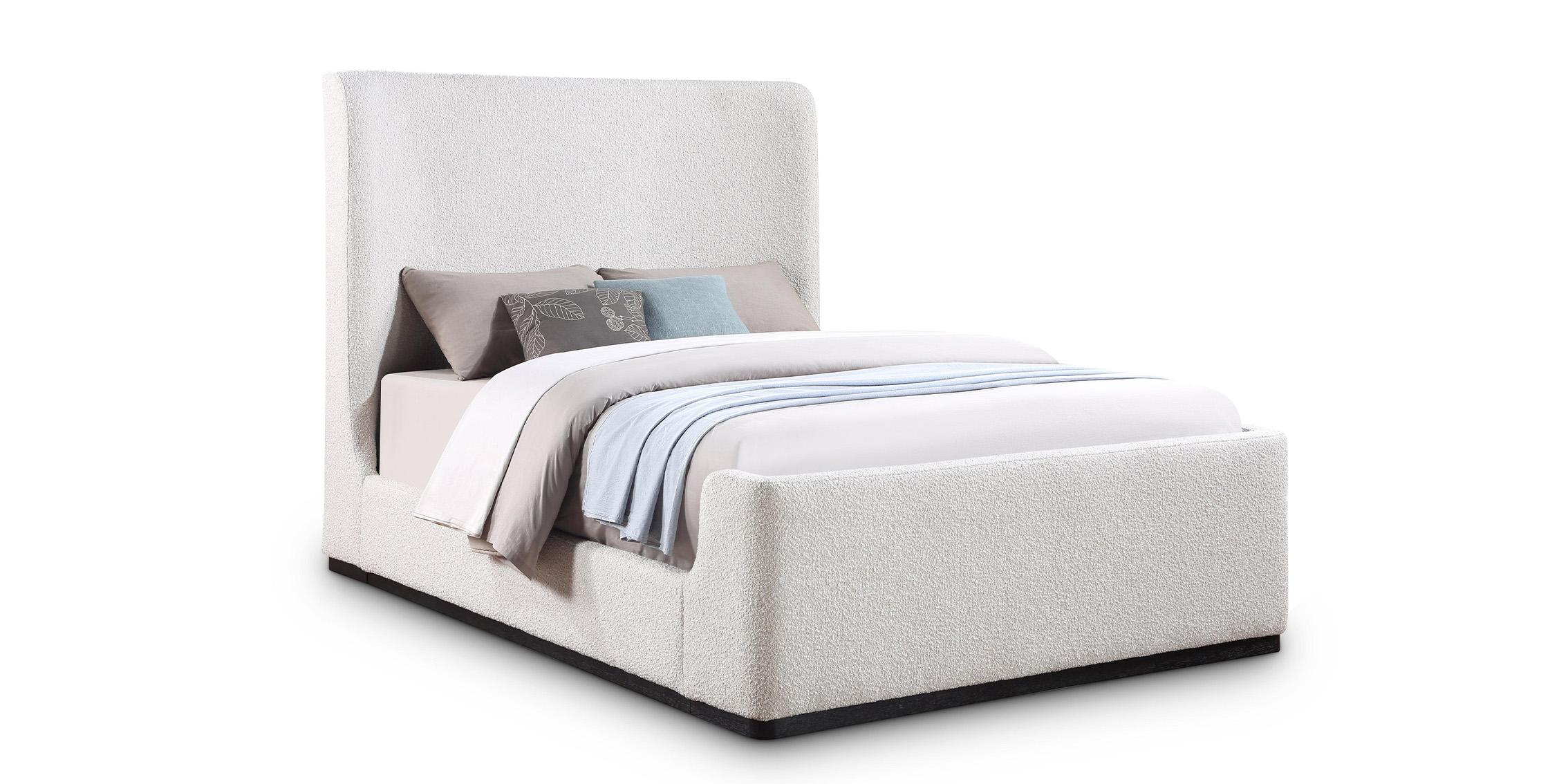 

    
Cream Boucle Fabric Queen Bed OLIVER OliverCream-Q Meridian Contemporary Modern
