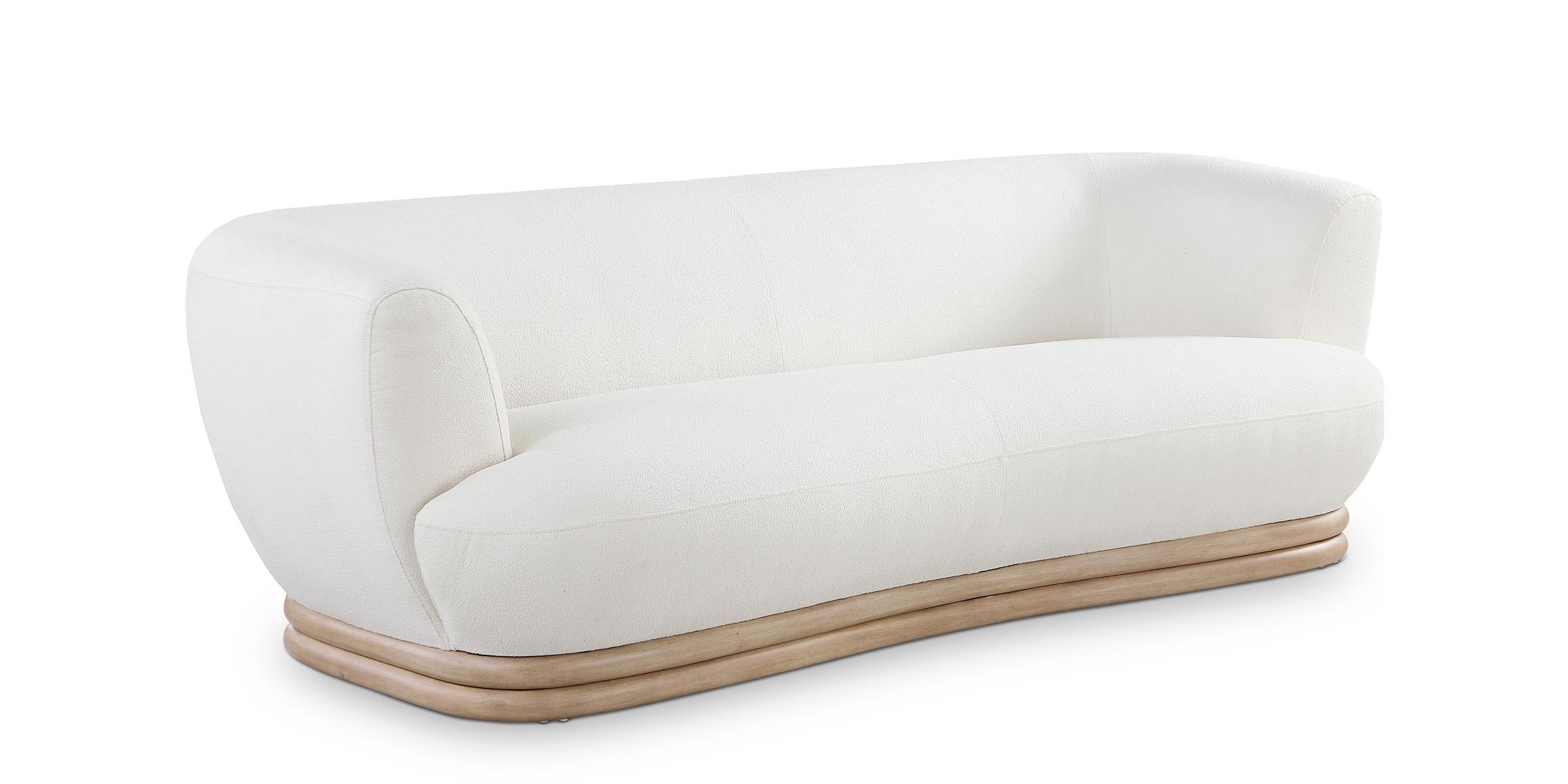 

    
Cream Boucle Fabric Sofa KIPTON 648Cream-S Meridian Mid-Century Modern
