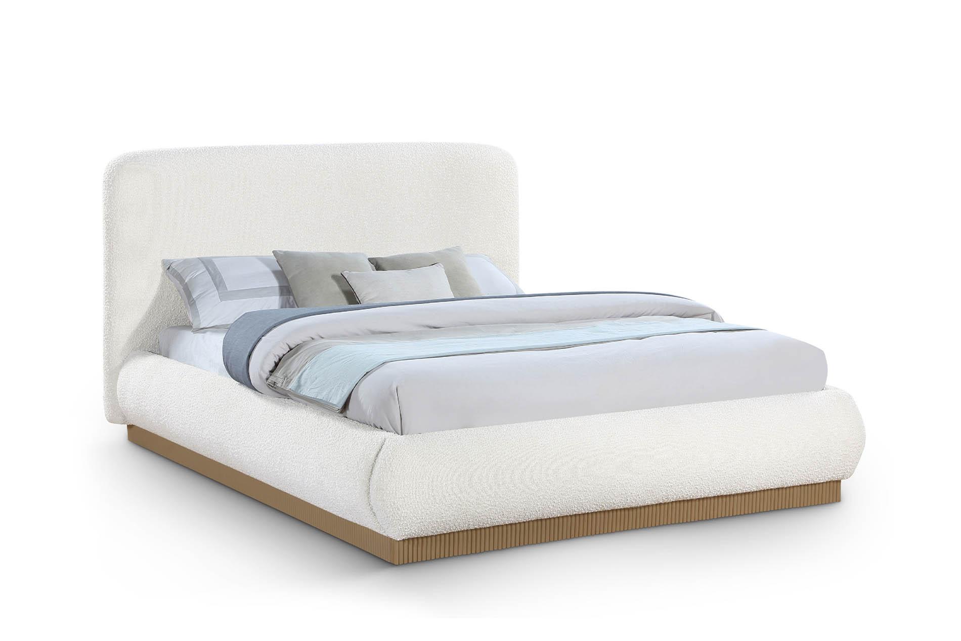 Contemporary, Modern Platform Bed B1275Cream-K B1275Cream-K in Cream 