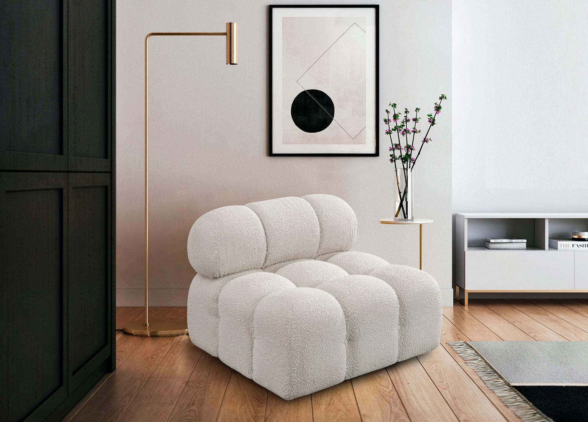 

    
Cream Boucle Modular Armless Chair AMES 611Cream-Armless Meridian Modern
