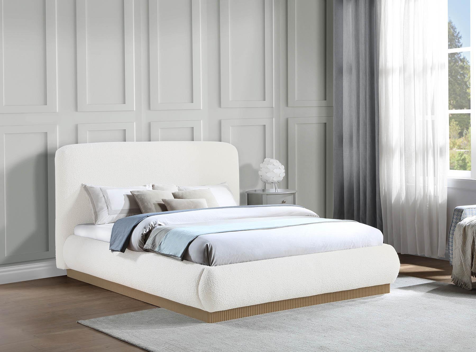 

    
Cream Boucle Queen Bed RIGBY B1275Cream-Q Meridian Modern Contemporary

