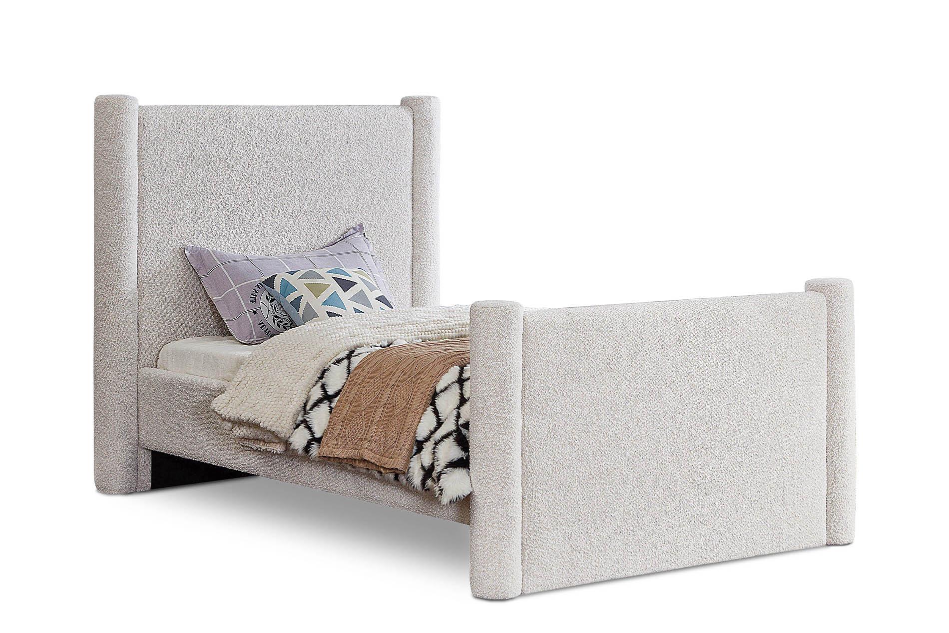 

    
Cream Boucle Twin Bed ELIAS B1299Cream-T Meridian Contemporary Modern

