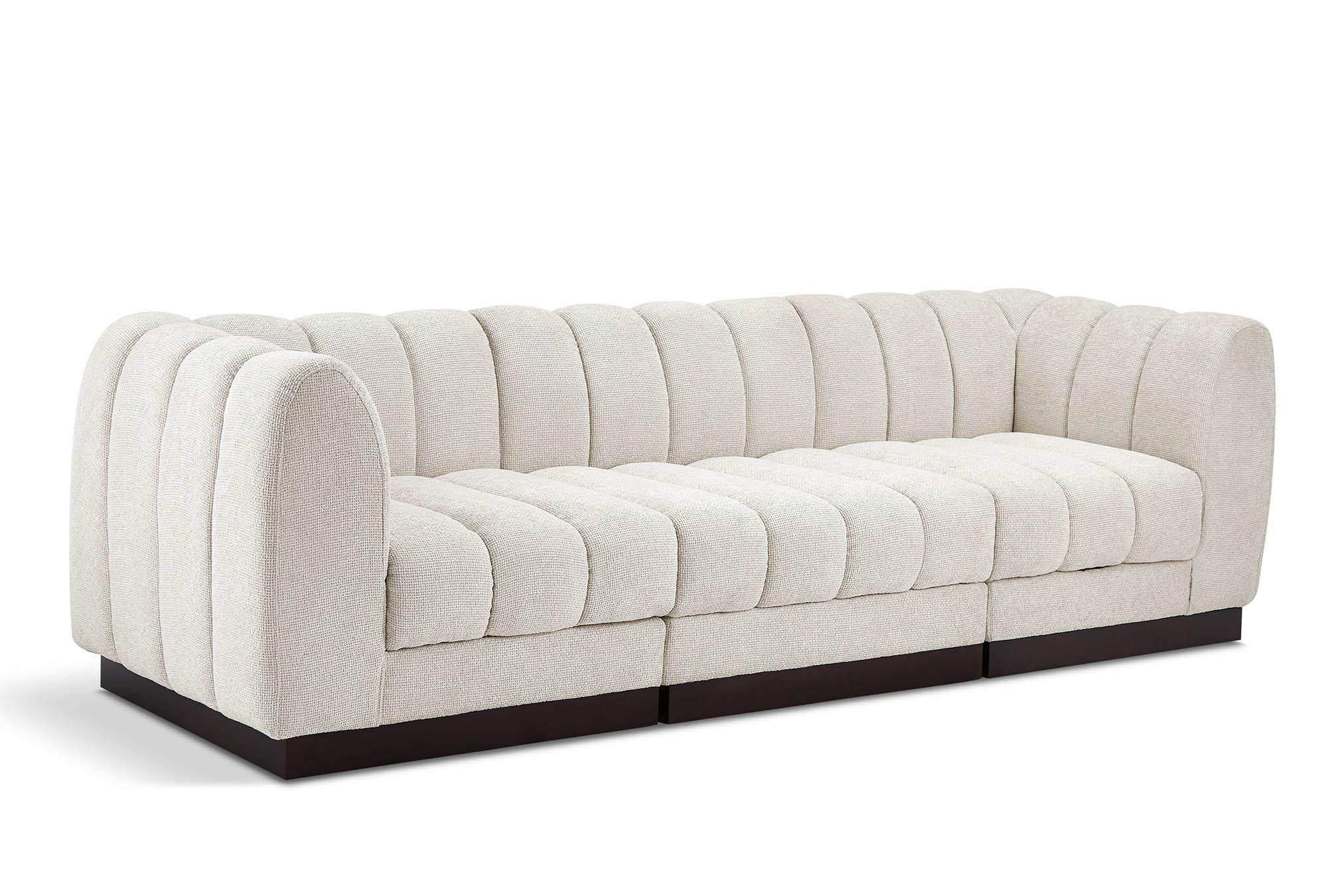 Contemporary, Modern Modular Sofa QUINN 124Cream-S101 124Cream-S101 in Cream Chenille