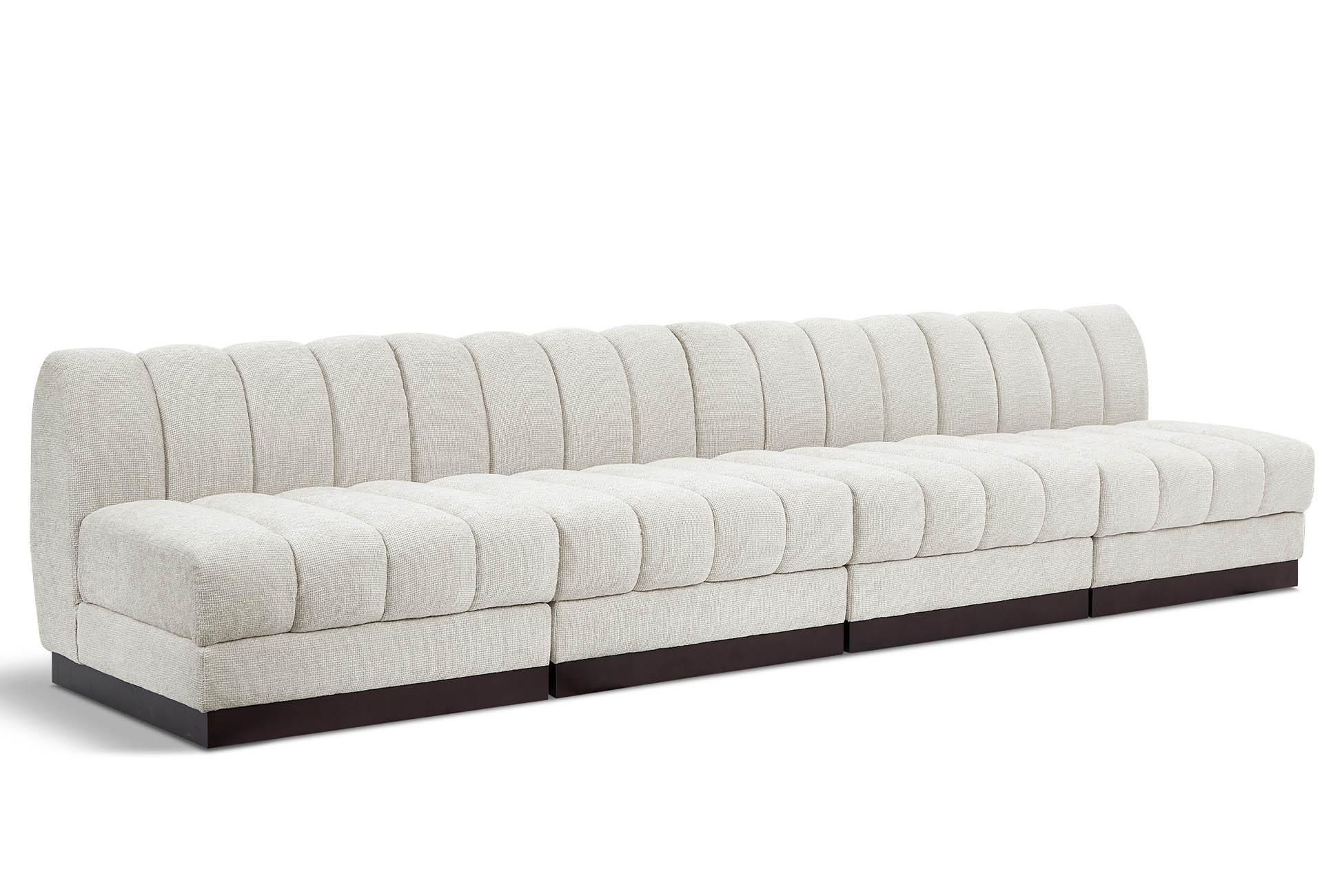 Contemporary, Modern Modular Sofa QUINN 124Cream-S128 124Cream-S128 in Cream Chenille