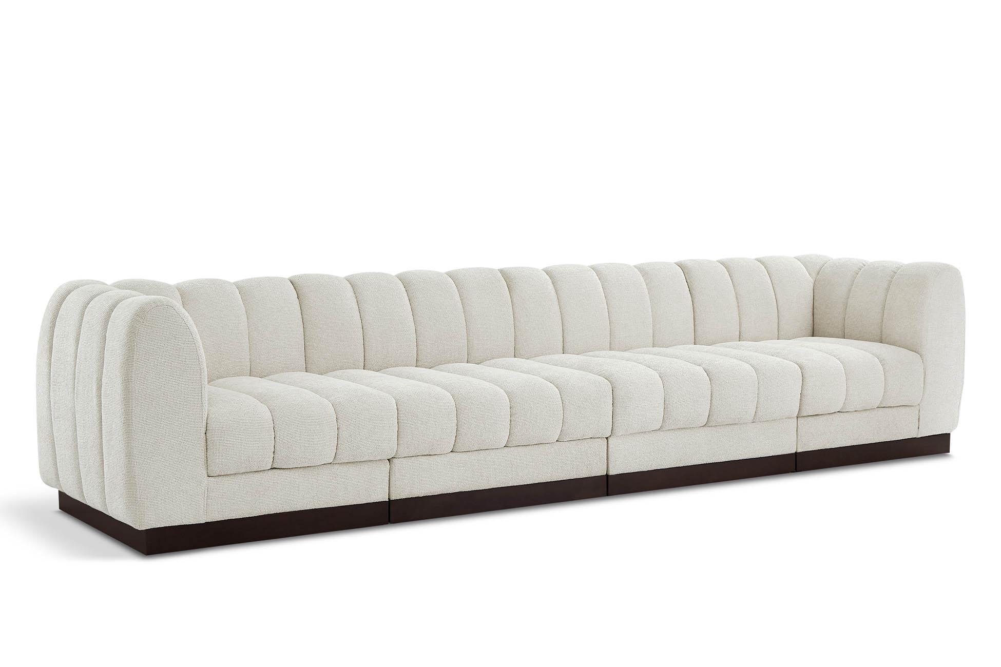 Contemporary, Modern Modular Sofa QUINN 124Cream-S133 124Cream-S133 in Cream Chenille