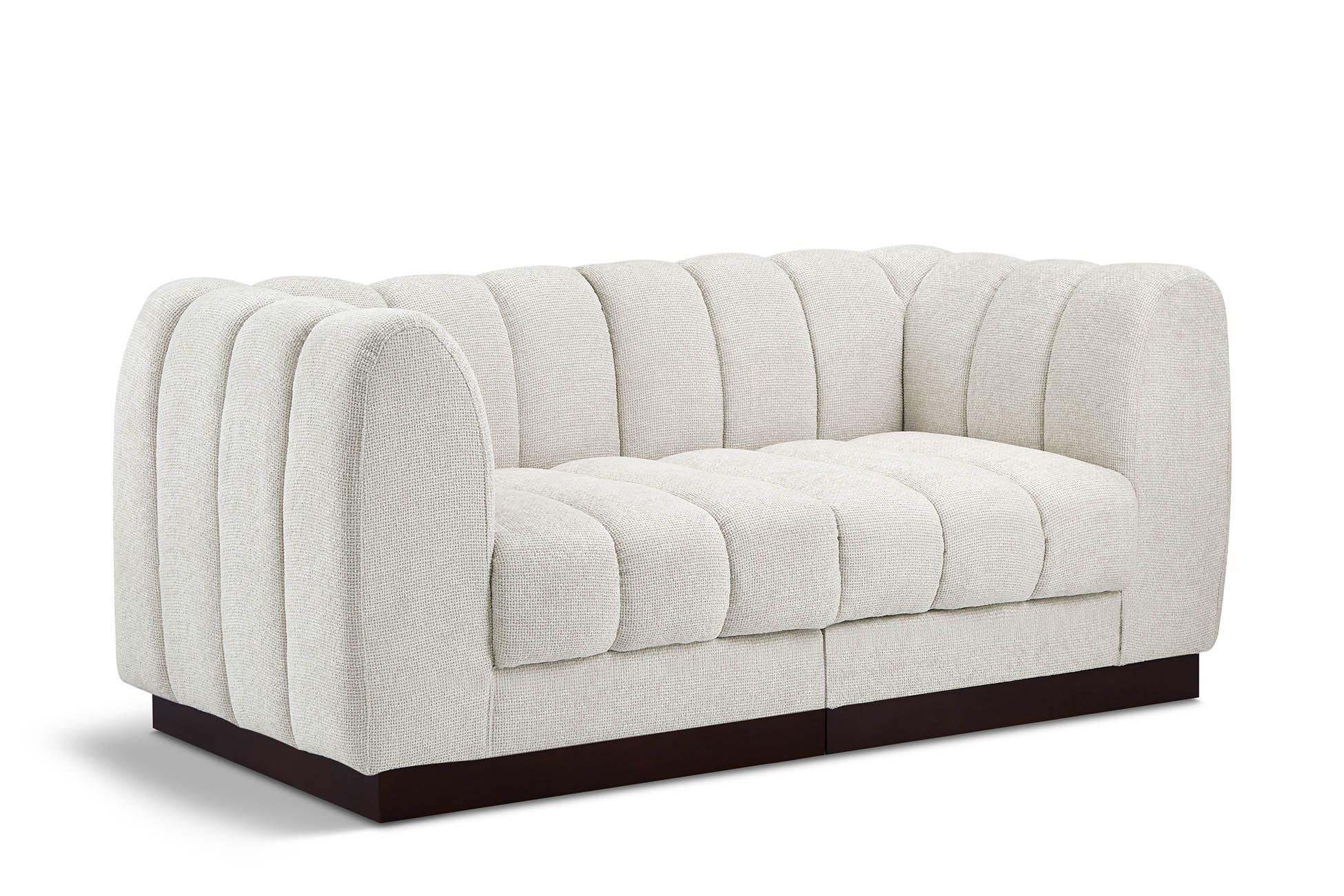 Contemporary, Modern Modular Sofa QUINN 124Cream-S69 124Cream-S69 in Cream Chenille
