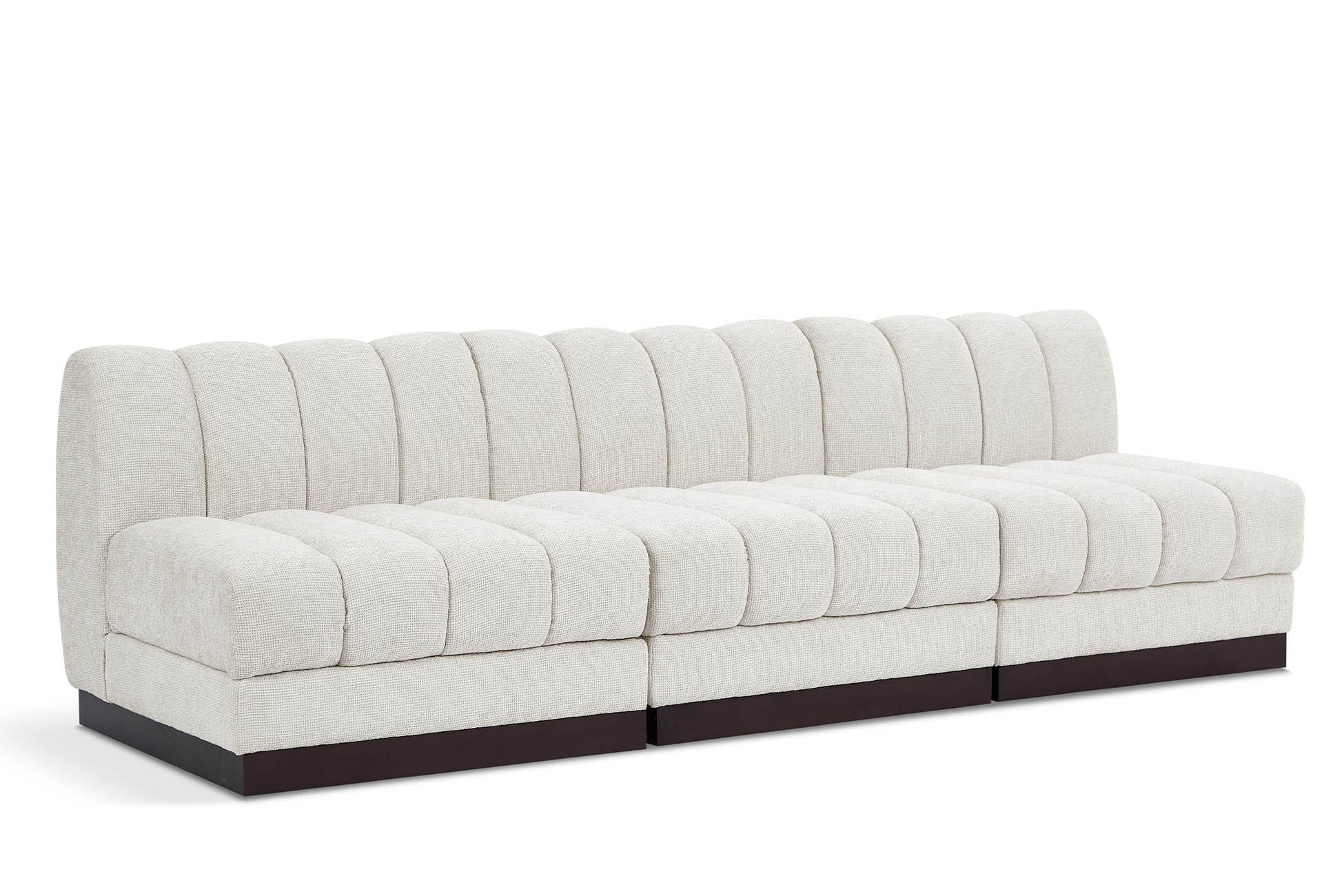 Contemporary, Modern Modular Sofa QUINN 124Cream-S96 124Cream-S96 in Cream Chenille
