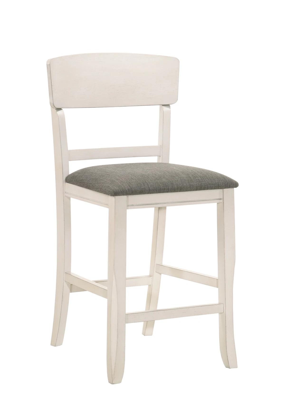 Contemporary, Traditional Counter Chair Set Conner 2849CG-S-24-2pcs in Cream Faux Leather