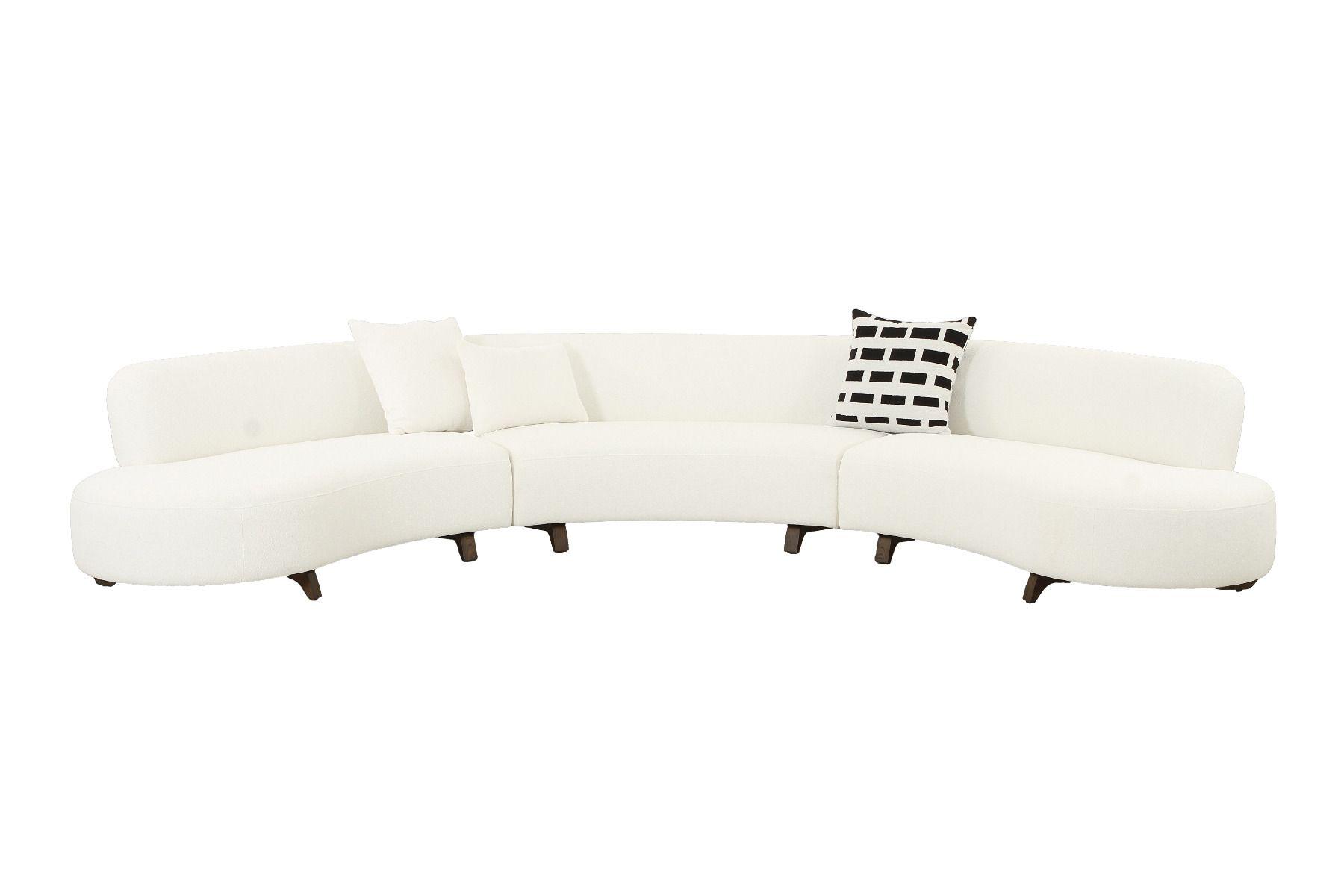 

    
Cream Fabric Curved Sectional Sofa Set 3Pcs AE3809 American Eagle
