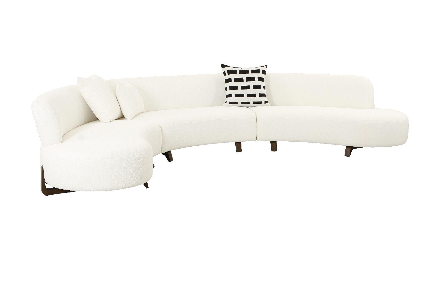 

    
Cream Fabric Curved Sectional Sofa Set 3Pcs AE3809 American Eagle
