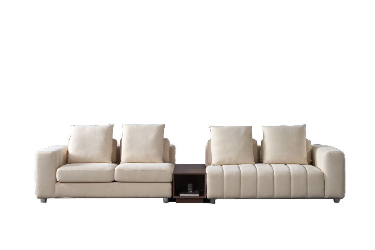 Contemporary Extra Long Sofa AE2379-CRM AE2379-CRM in Cream Fabric