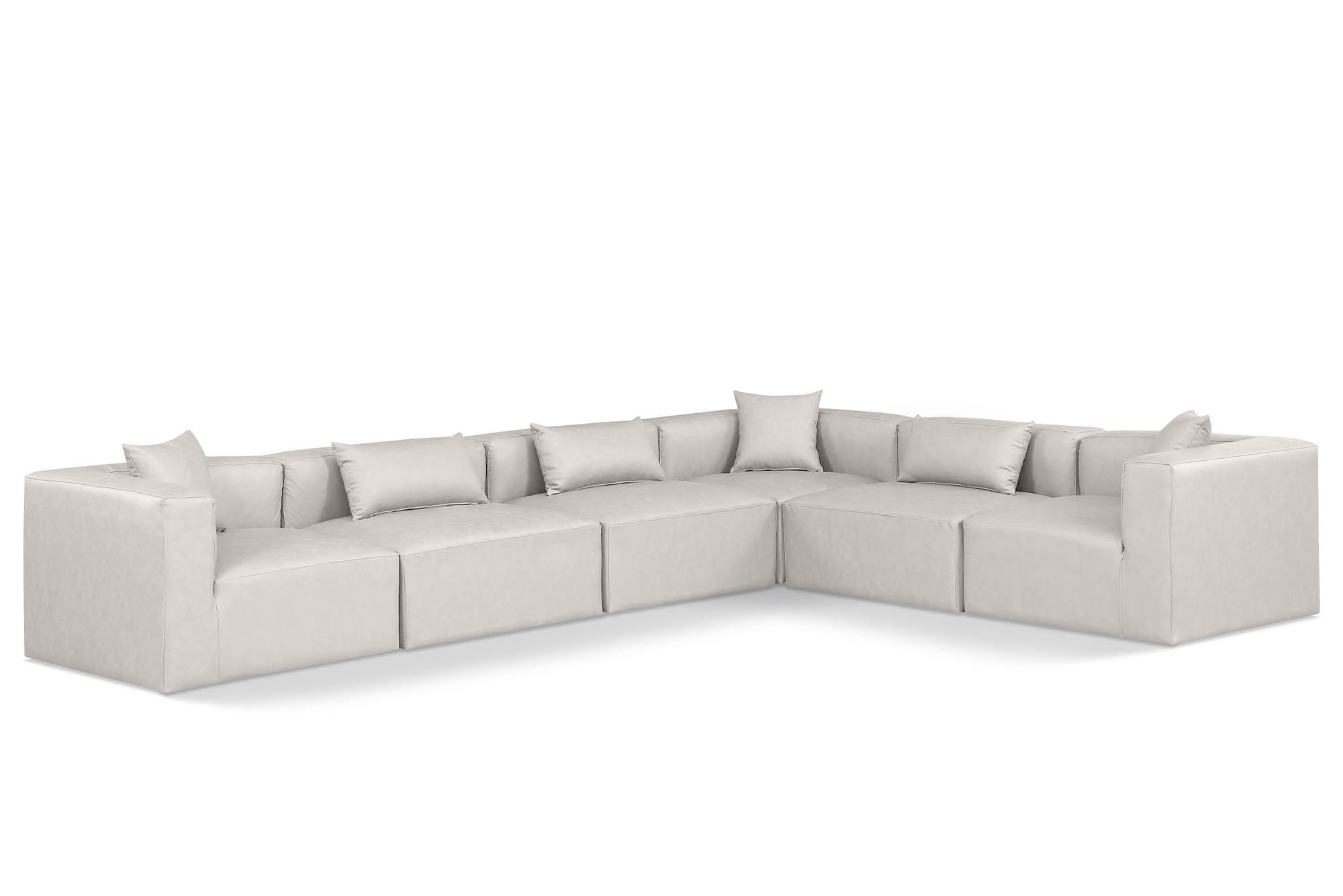 

    
Cream Faux Leather Modular Sectional CUBE 668Cream-Sec6A Meridian Contemporary
