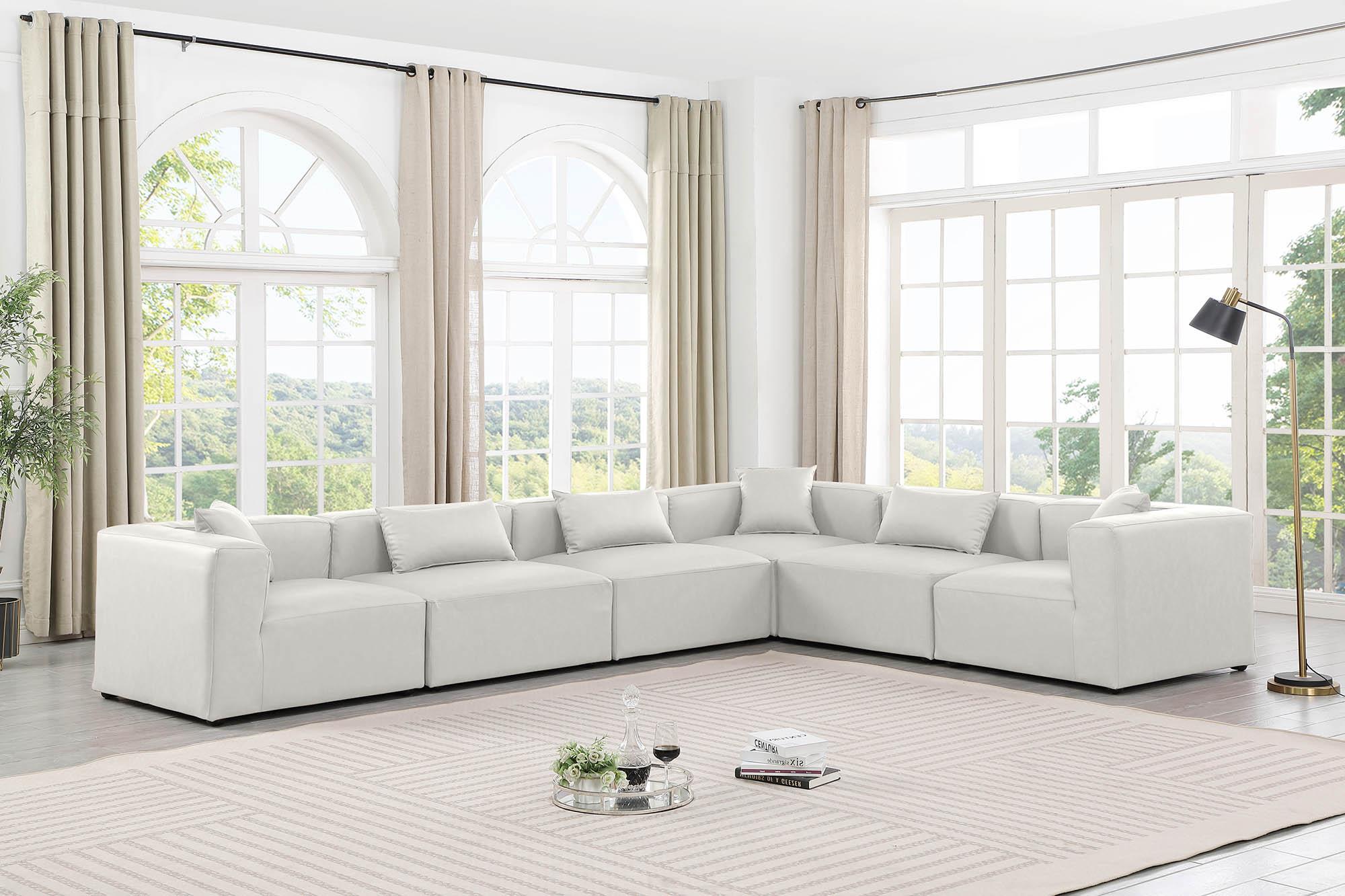 

    
Cream Faux Leather Modular Sectional CUBE 668Cream-Sec6A Meridian Contemporary
