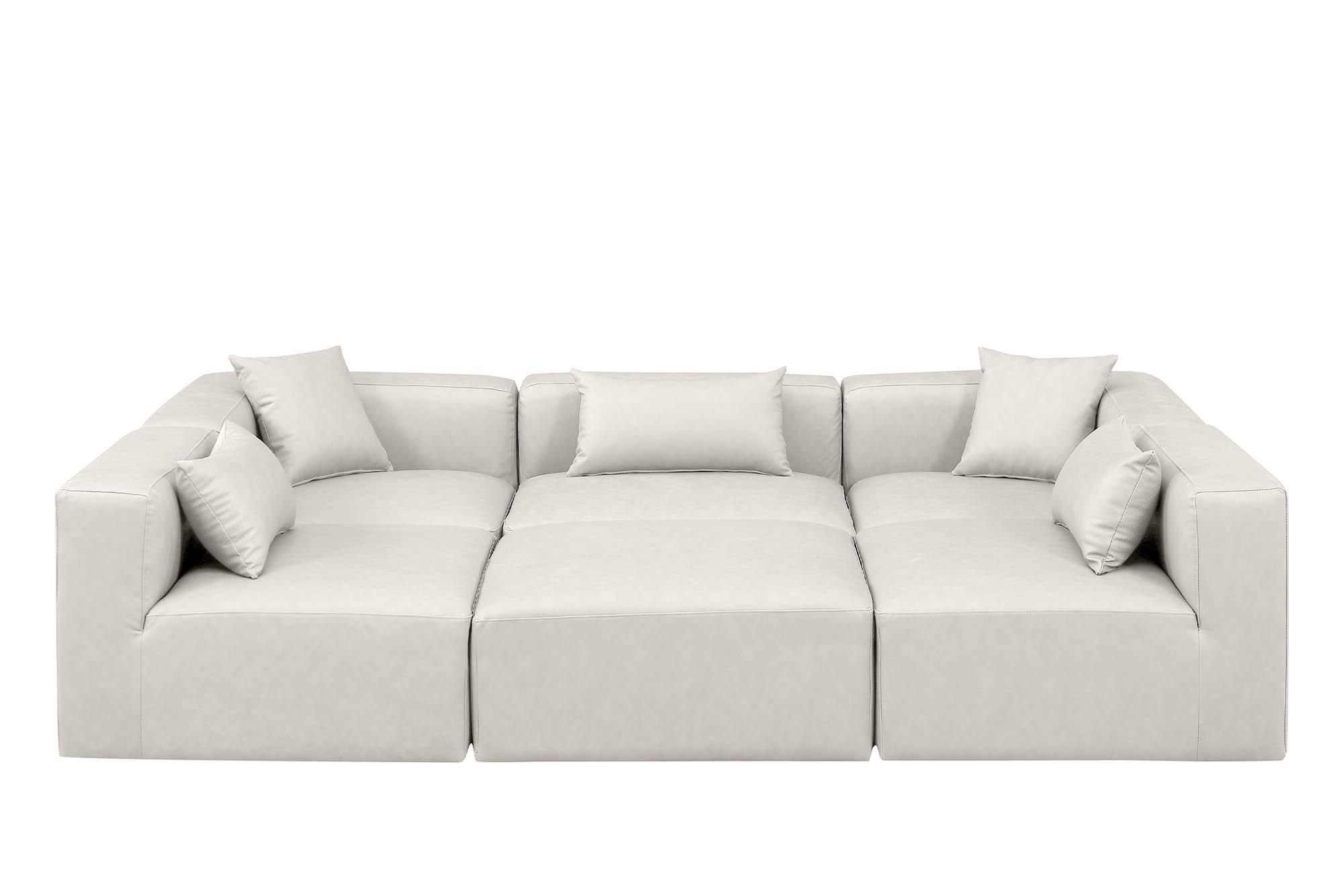 

        
Meridian Furniture CUBE 668Cream-Sec6C Modular Sectional Sofa Cream Faux Leather 094308317120
