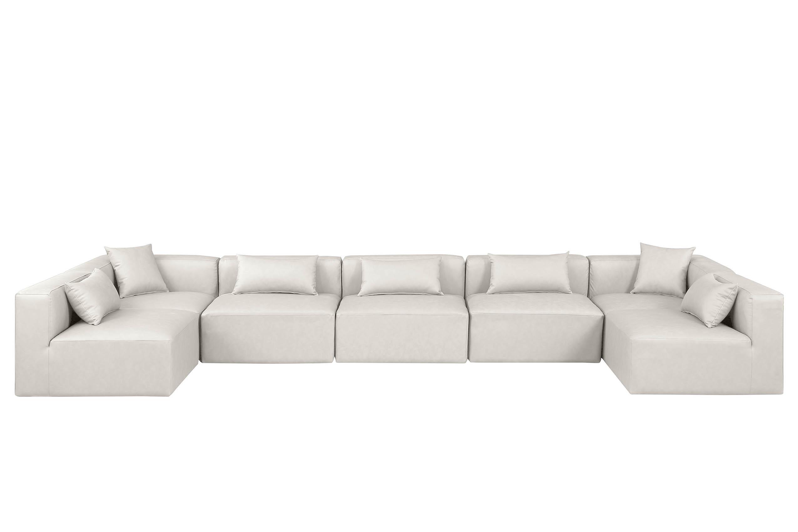 

        
Meridian Furniture CUBE 668Cream-Sec7B Modular Sectional Sofa Cream Faux Leather 094308317168
