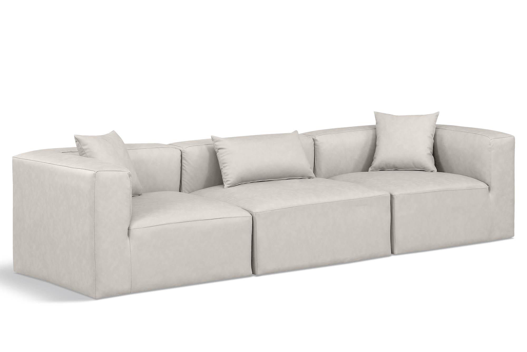 

    
Cream Faux Leather Modular Sofa CUBE 668Cream-S108B Meridian Contemporary
