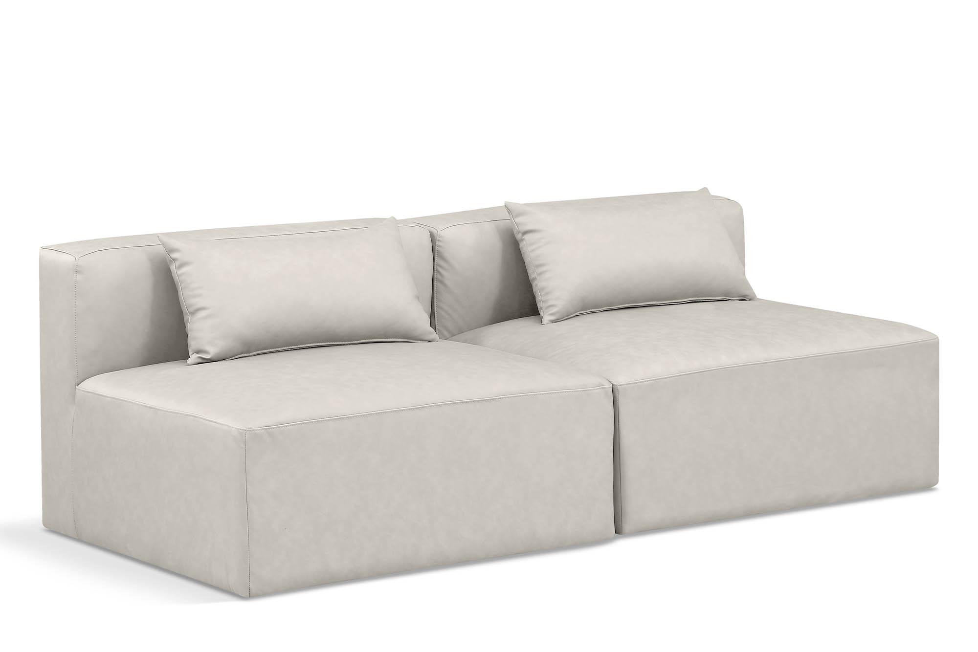 Contemporary, Modern Modular Sofa CUBE 668Cream-S72A 668Cream-S72A in Cream Faux Leather