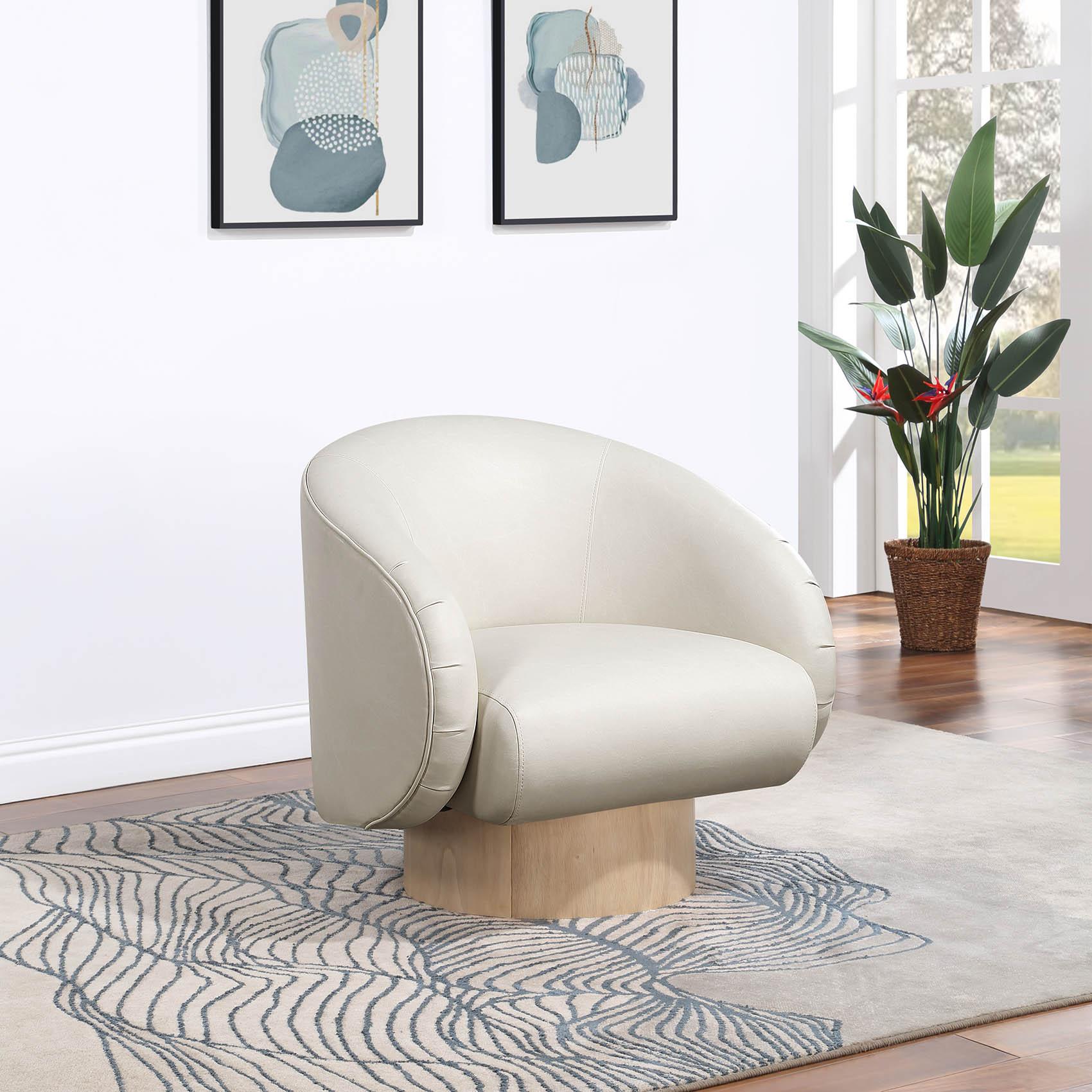 

        
Meridian Furniture GIBSON 484Cream-Set Swivel Chair Set Cream Faux Leather 094308302355

