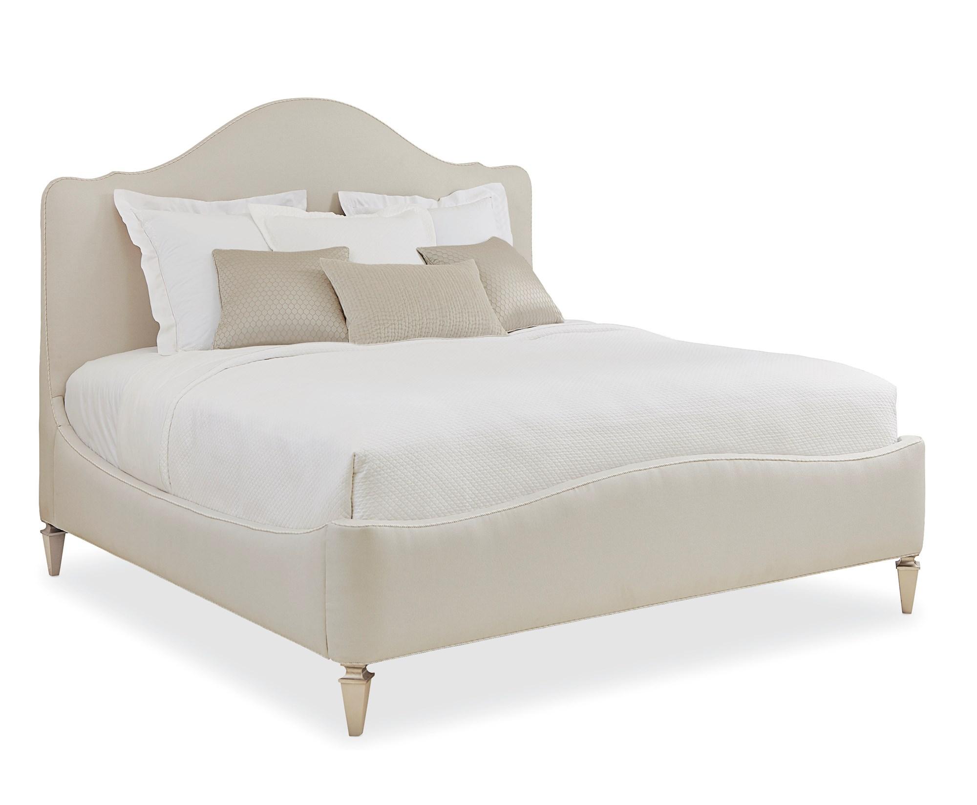 

    
Cream Finish Camel-Back Headboard King Bed A NIGHT IN PARIS by Caracole
