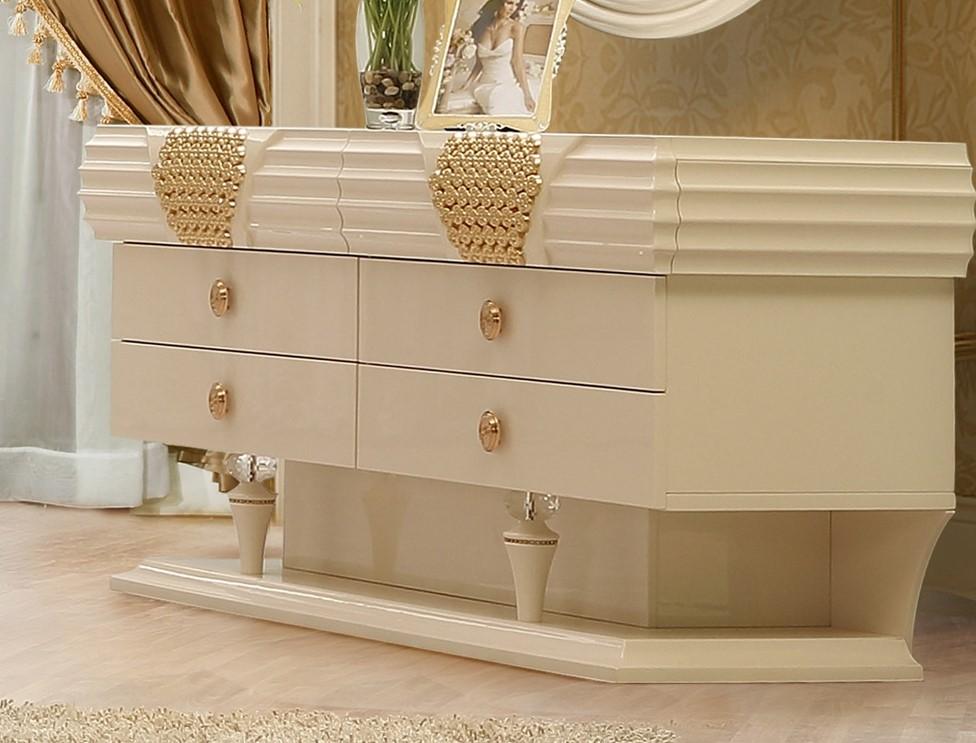 

    
Luxury Cream Finish Dresser & Mirror Contemporary Homey Design HD-901
