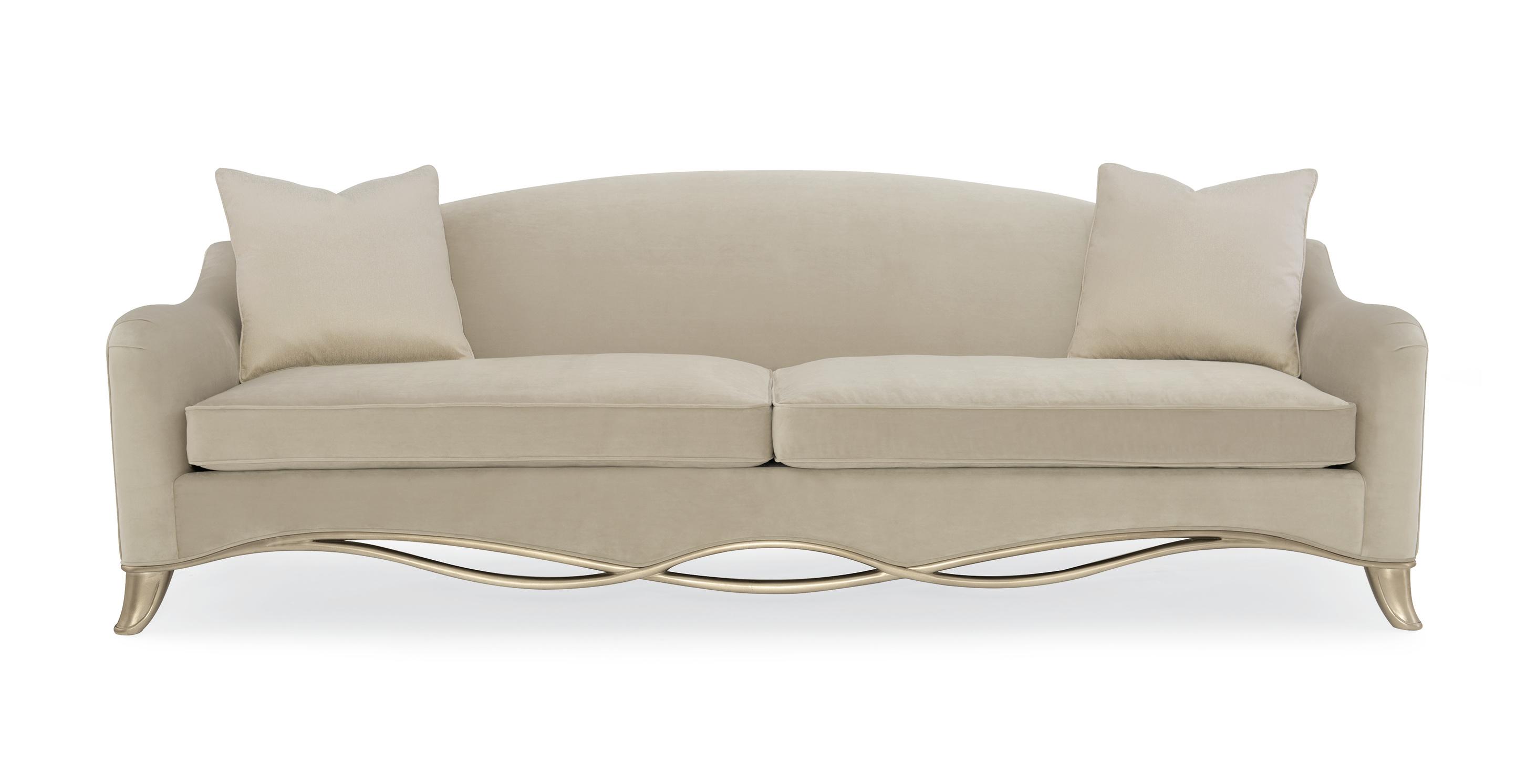 

    
Classically French Soft Camel-Curved Back Beige Fabric THE RIBBON SOFA by Caracole
