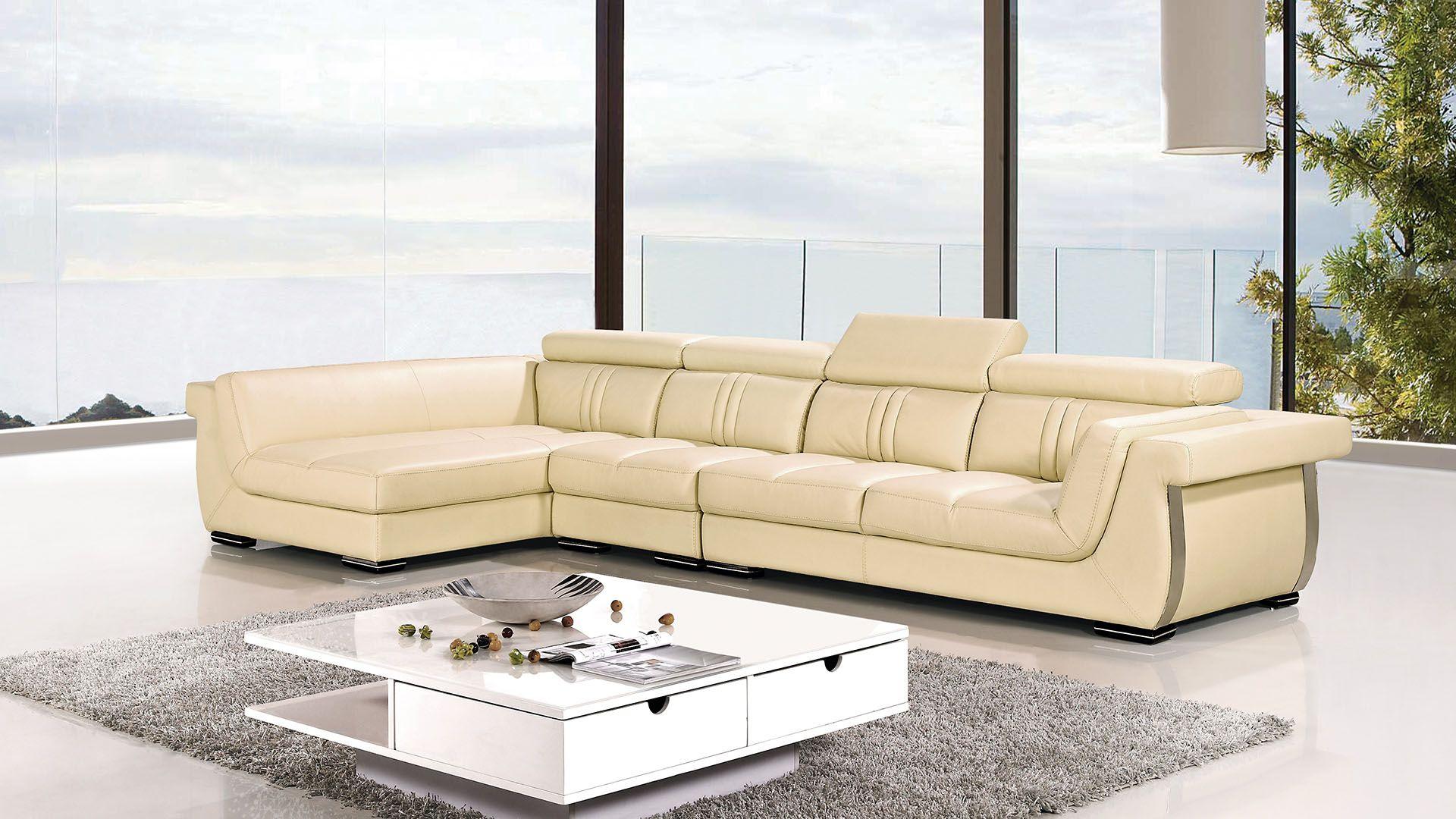 

    
Cream Italian Leather Sectional Sofa RIGHT EK-L202R-CRM American Eagle Modern
