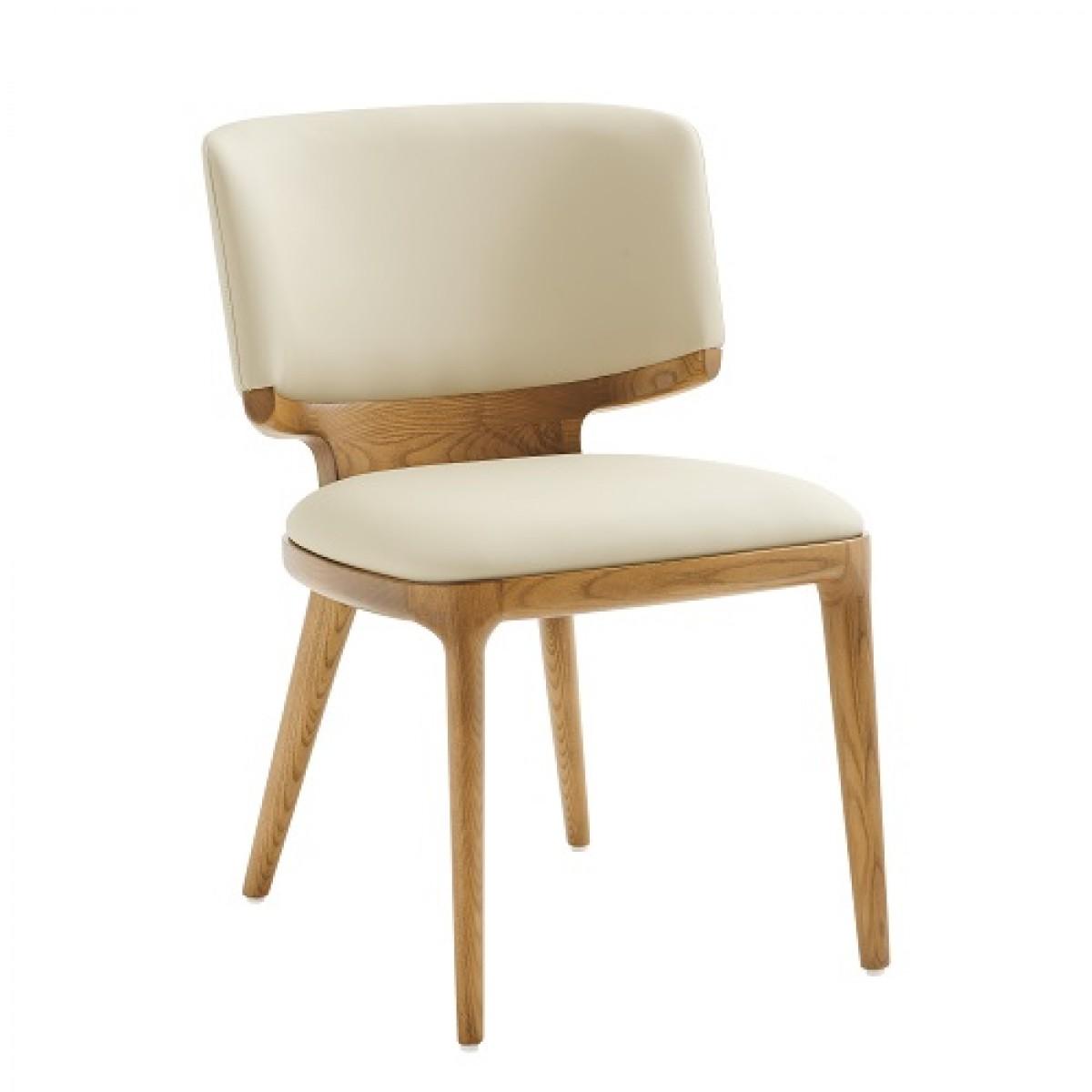 Contemporary Dining Chair Set Stanley VGCS-CH20066-DC in Cream, Walnut Leatherette