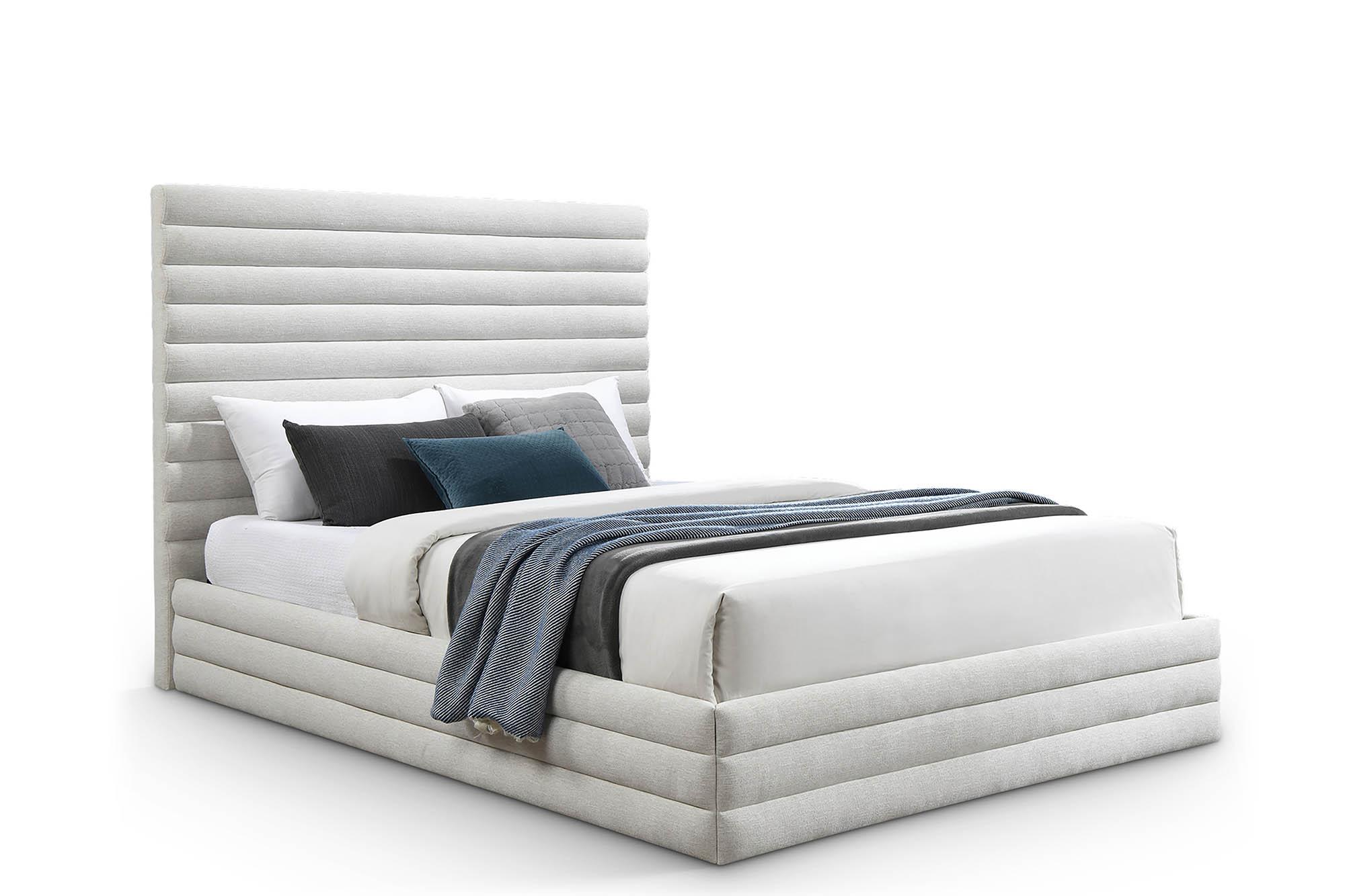 Contemporary, Modern Platform Bed MaxwellCream-F MaxwellCream-F in Cream Linen
