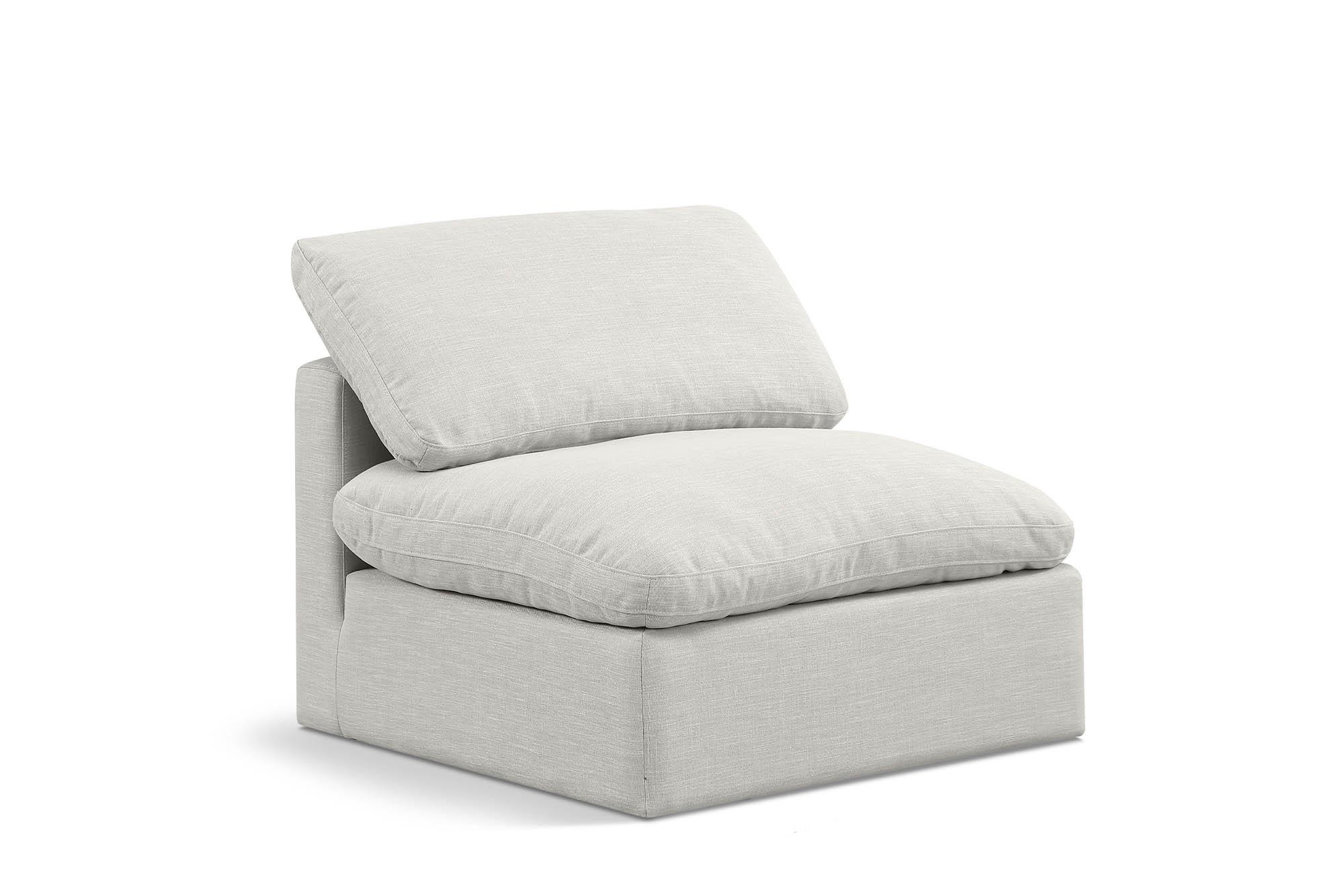 Contemporary, Modern Armless Chair INDULGE 141Cream-Armless 141Cream-Armless in Cream Linen