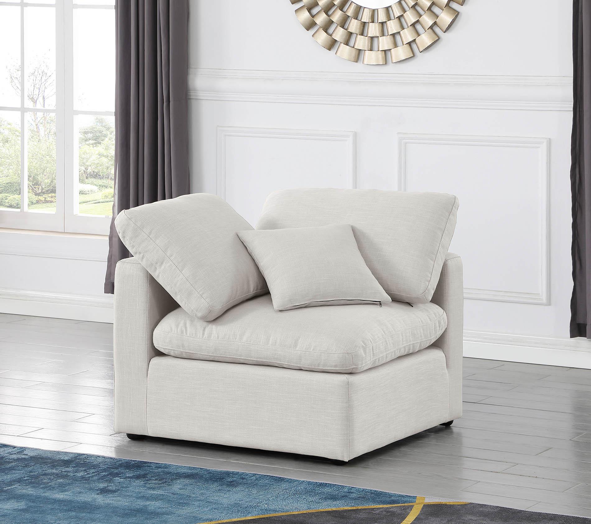 

    
Cream Linen Fabric Corner Chair INDULGE 141Cream-Corner Meridian Contemporary
