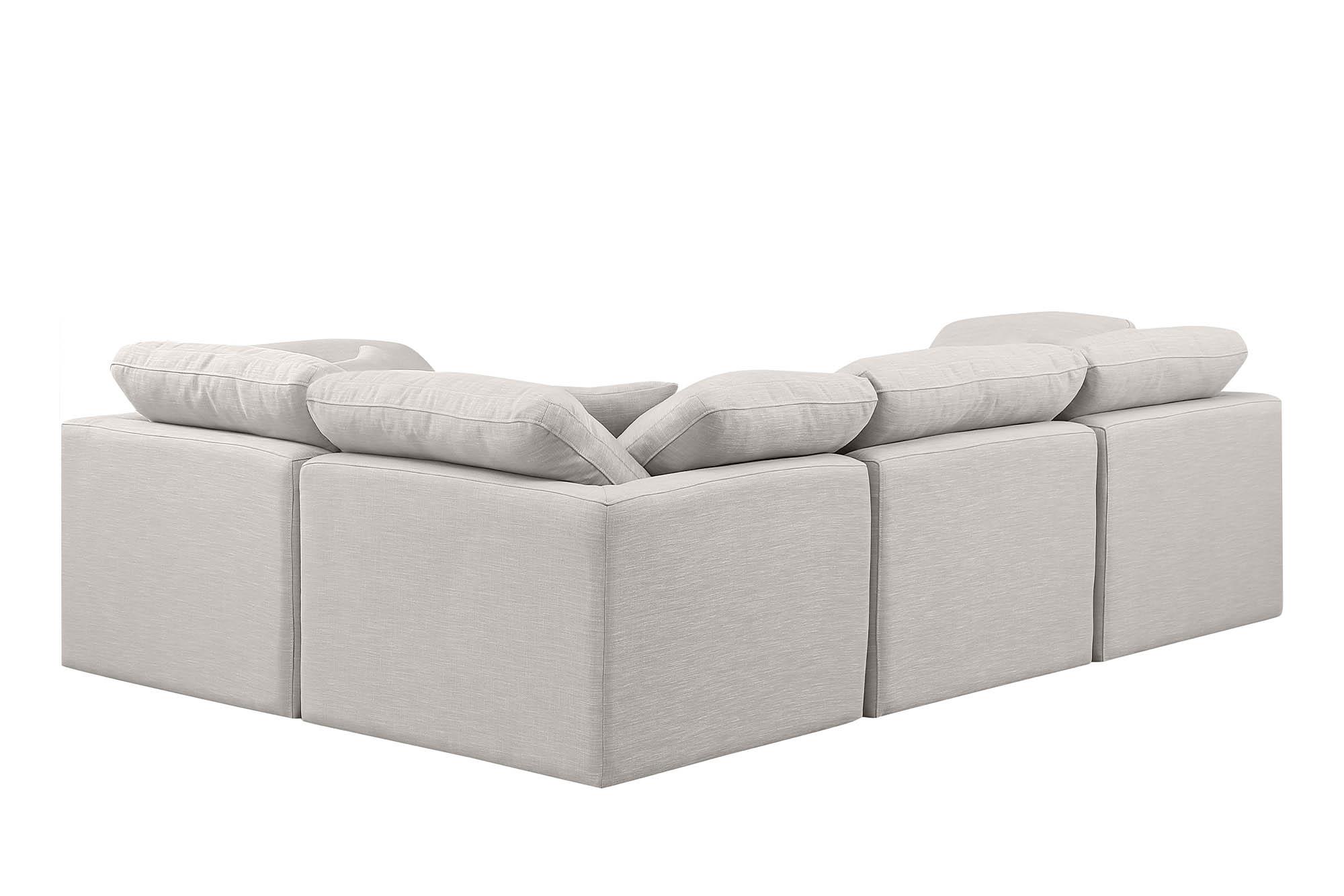 

        
Meridian Furniture INDULGE 141Cream-Sec4C Modular Sectional Cream Linen 094308321738
