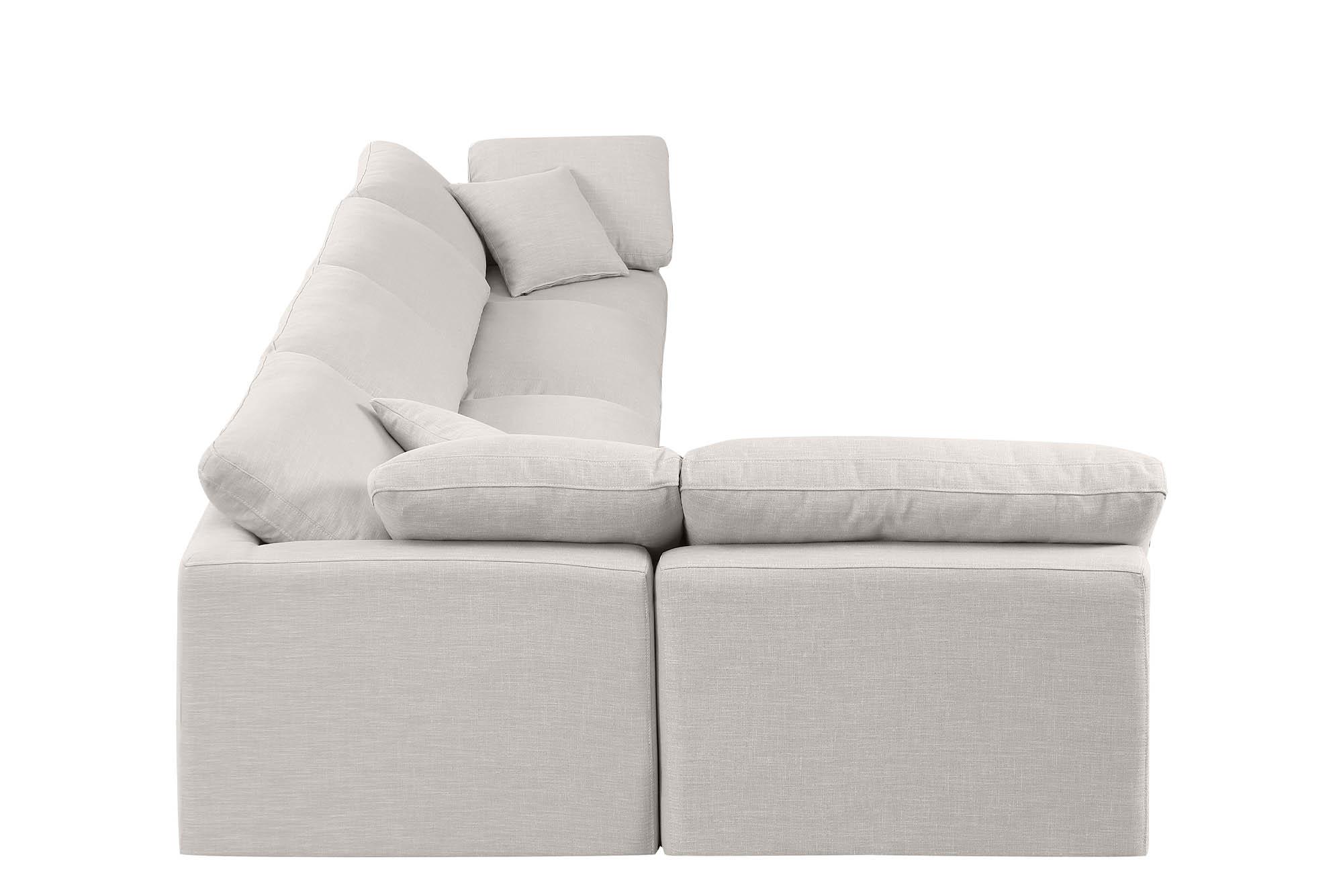 

        
Meridian Furniture INDULGE 141Cream-Sec5D Modular Sectional Cream Linen 094308313863
