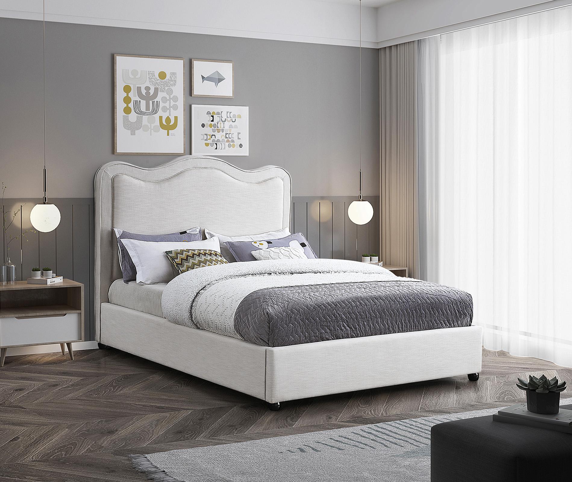 

    
Cream Linen Full Bed FELIX FelixCream-F Meridian Contemporary Modern
